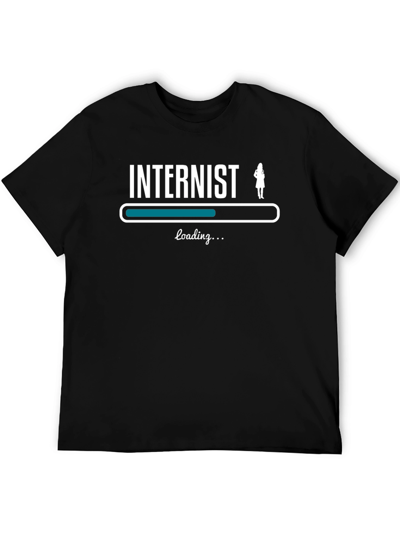 Black Internist Loading T-Shirt - Funny Doctor Tee view 5