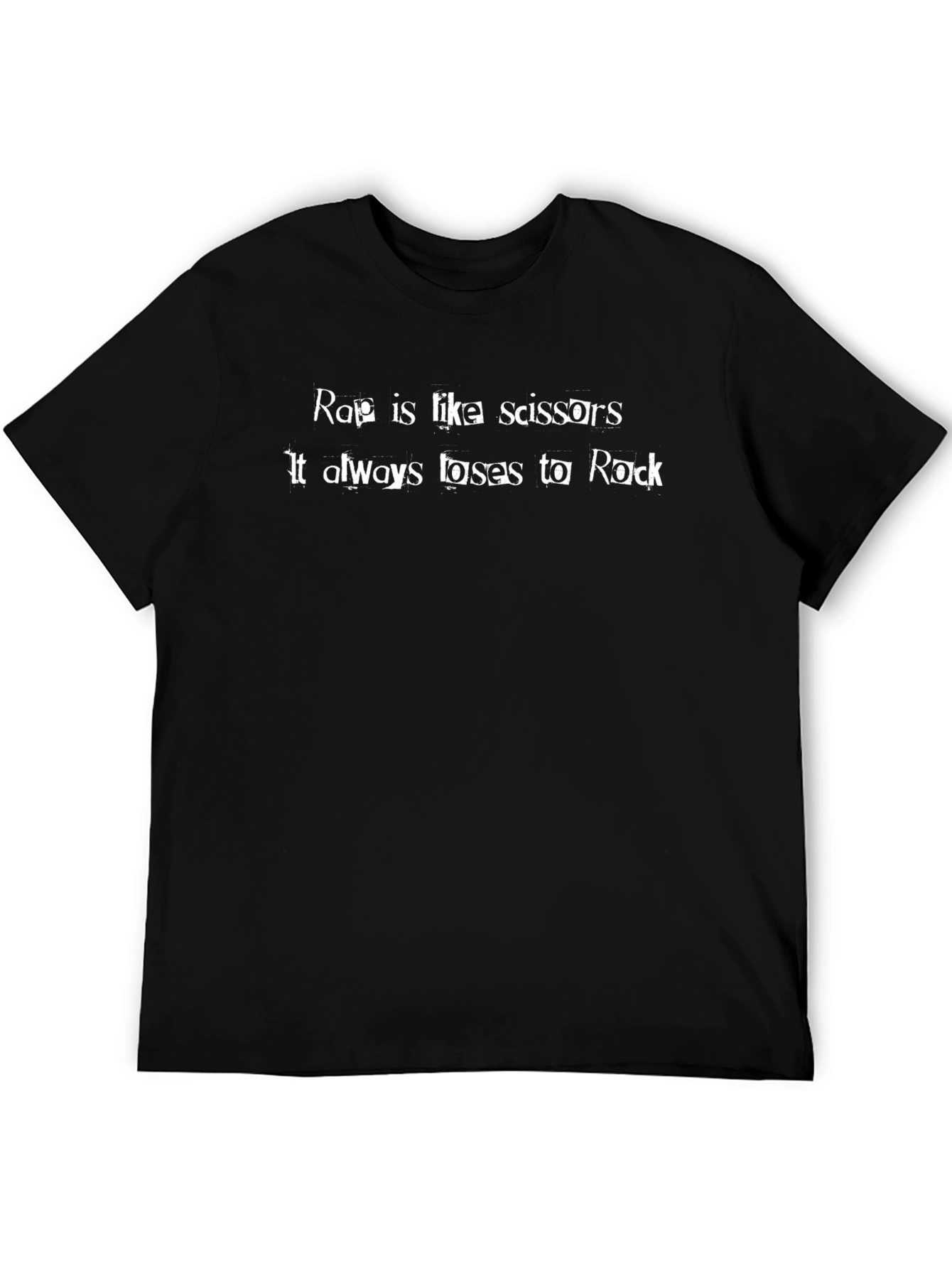 Black Rap Scissors Rock Funny Graphic Tee view 5