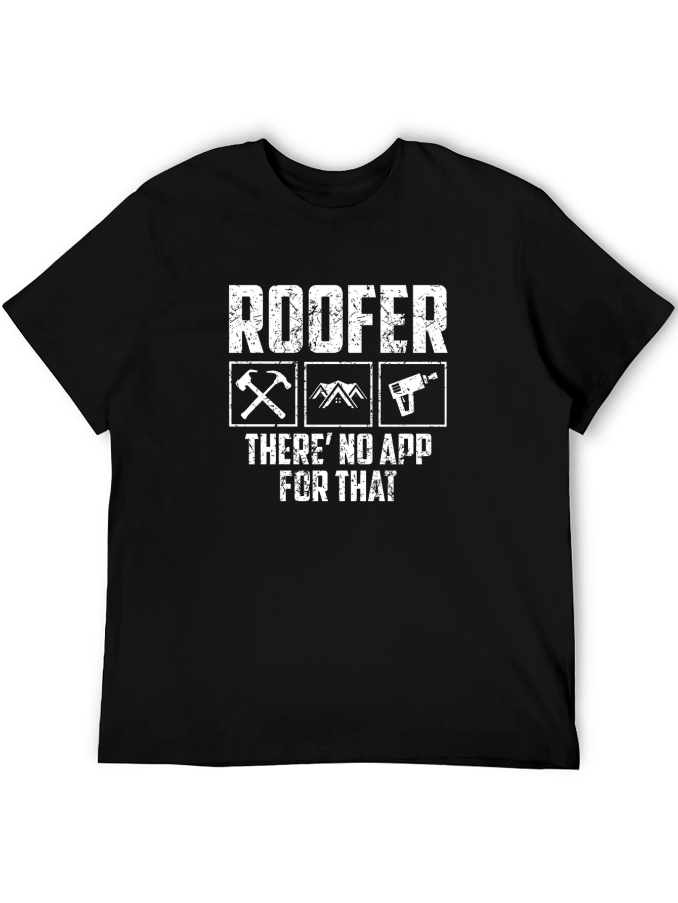 Black Roofer T-Shirt - There's No App For That view 5