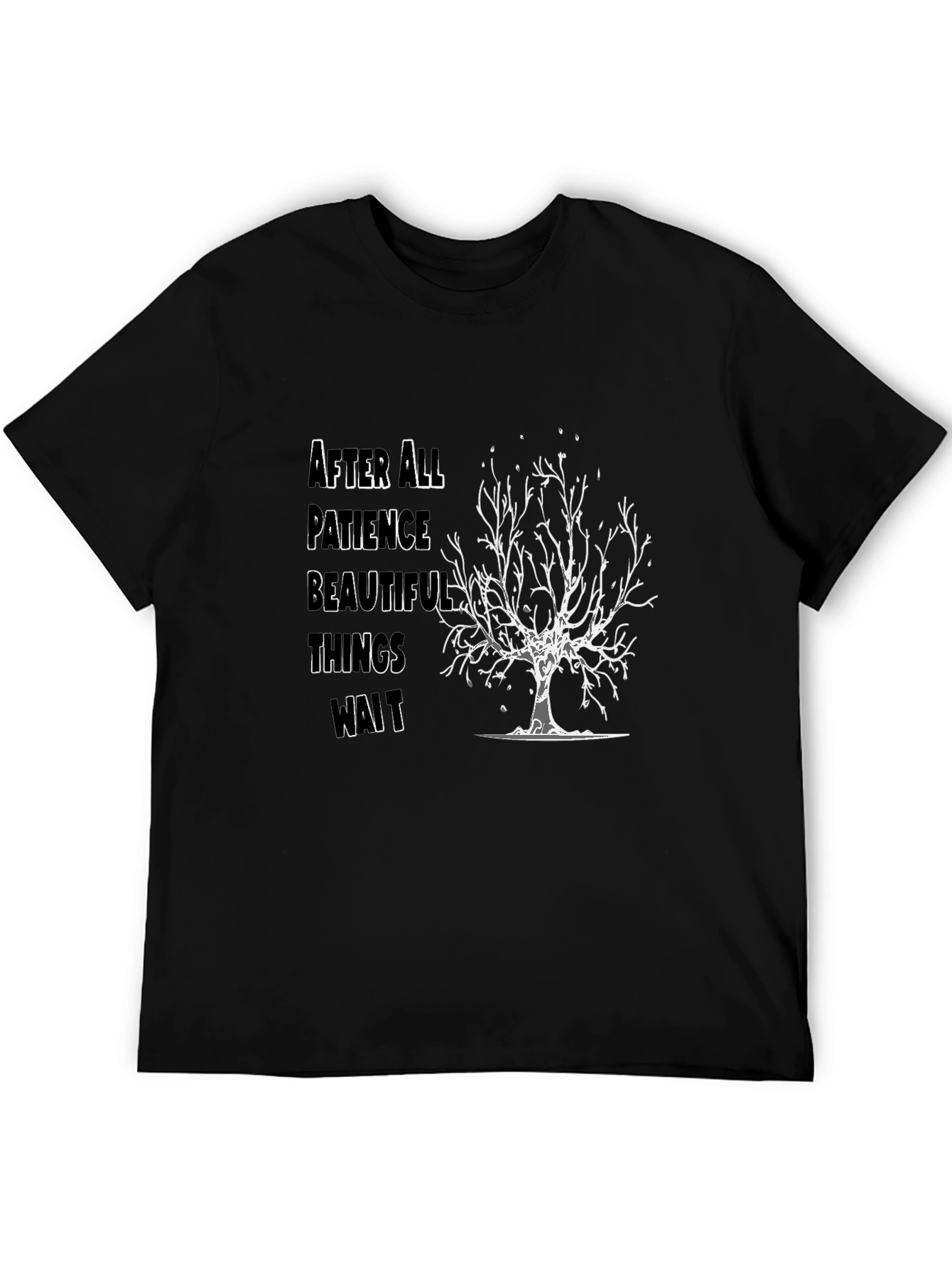 Black Patience Tree Graphic T-Shirt - Black view 5