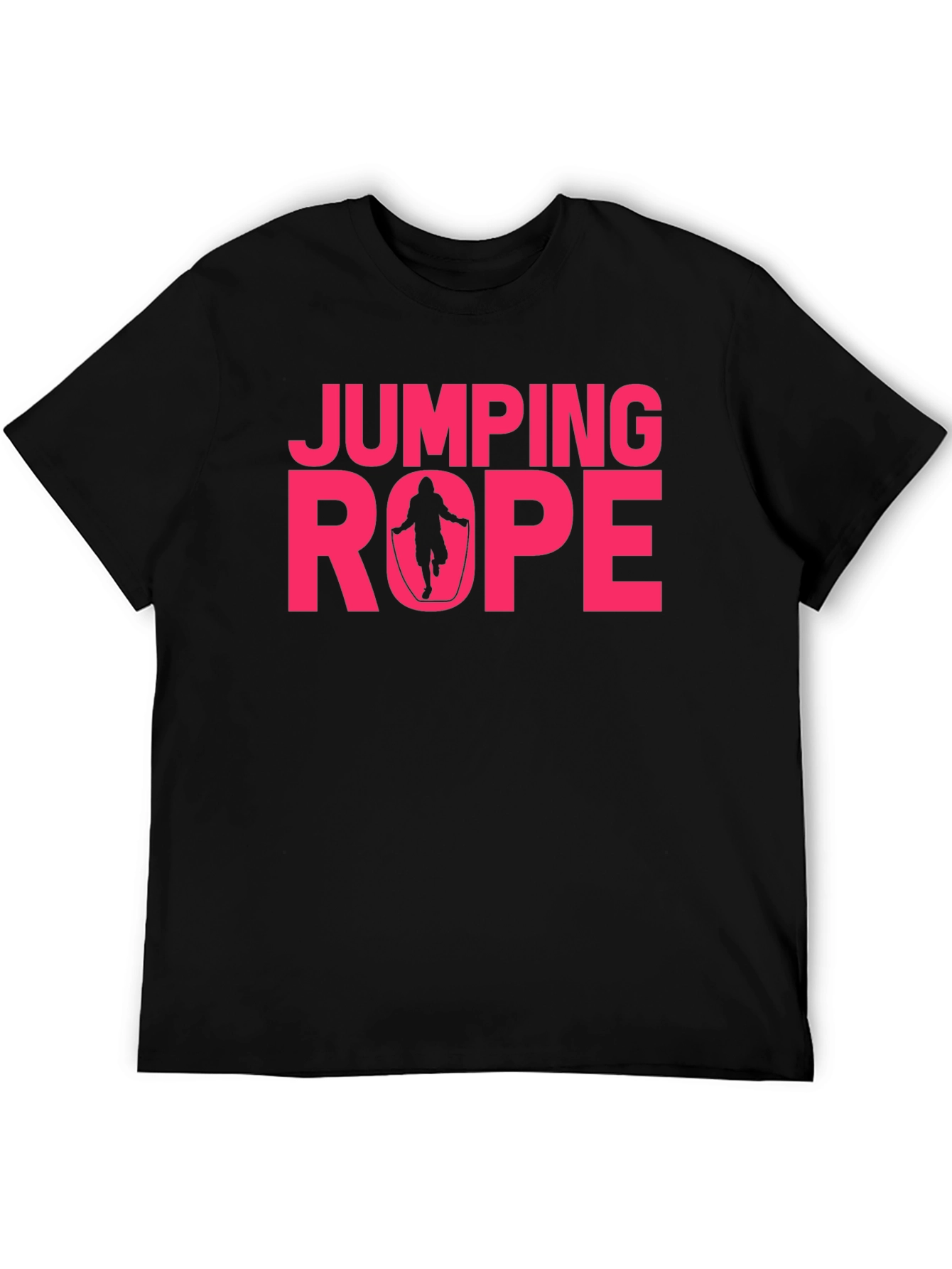 Black Jumping Rope Graphic T-Shirt - Fitness Apparel view 5