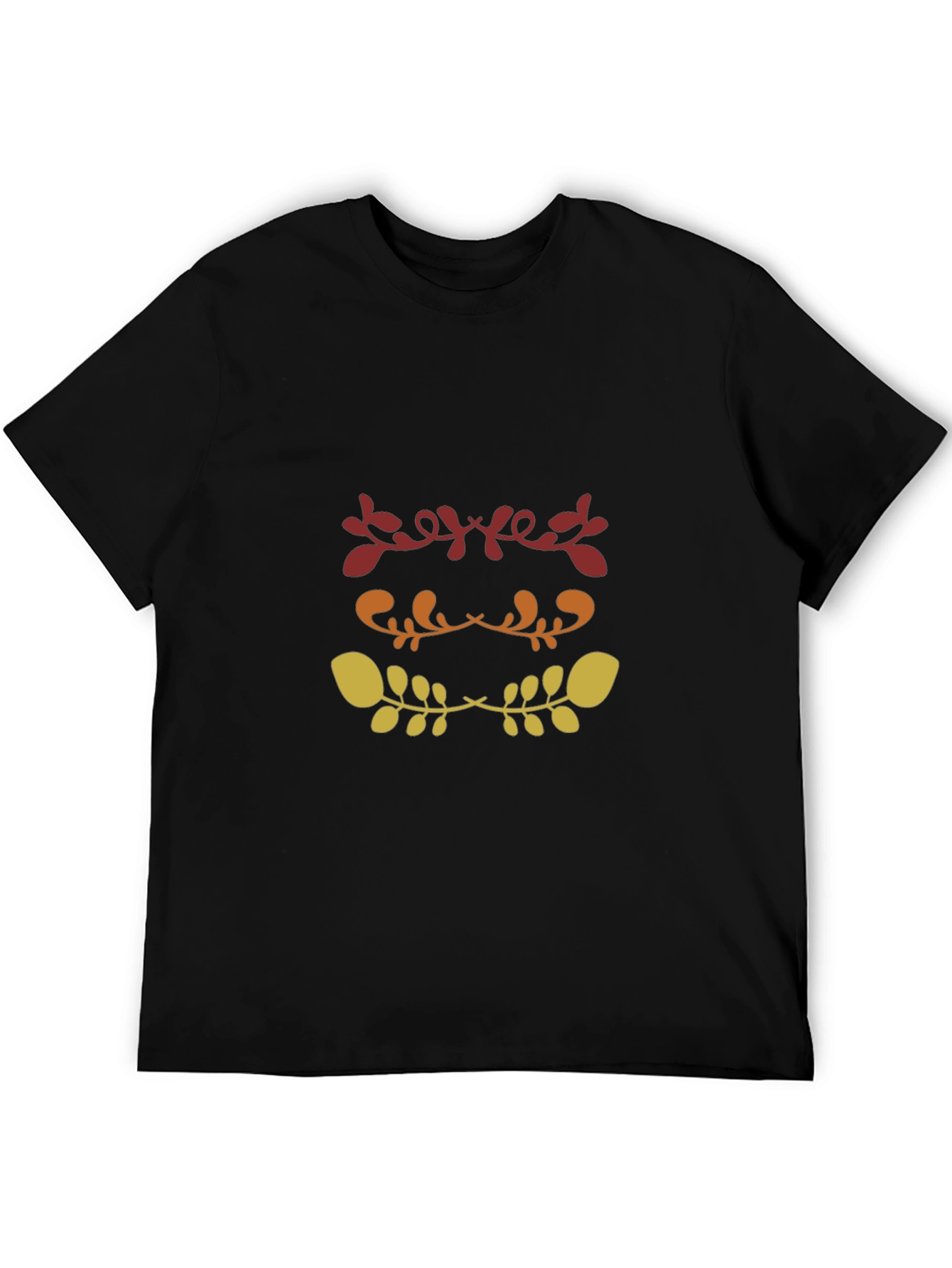 Black Stylish Black T-Shirt with Floral Design view 5