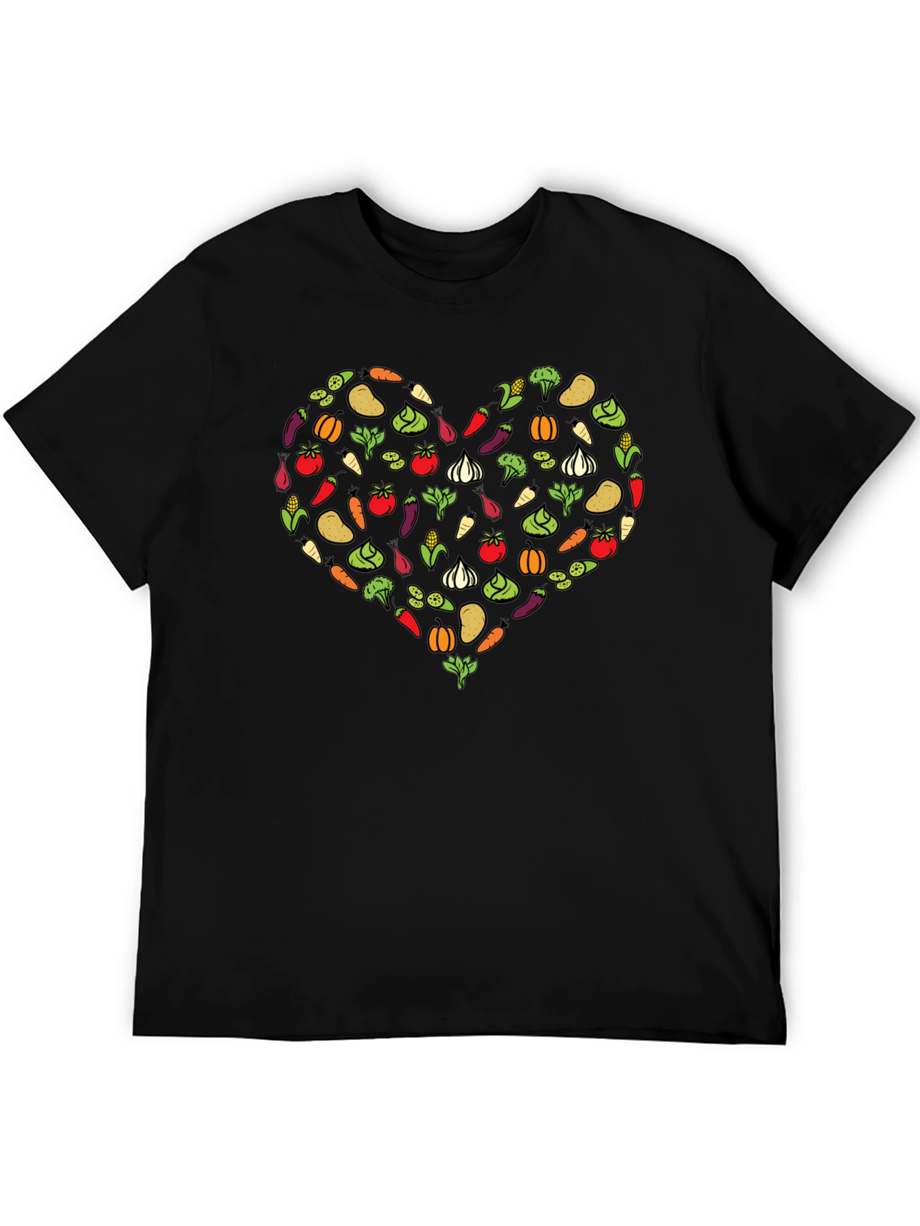 Black Vegetable Heart Graphic T-Shirt view 5