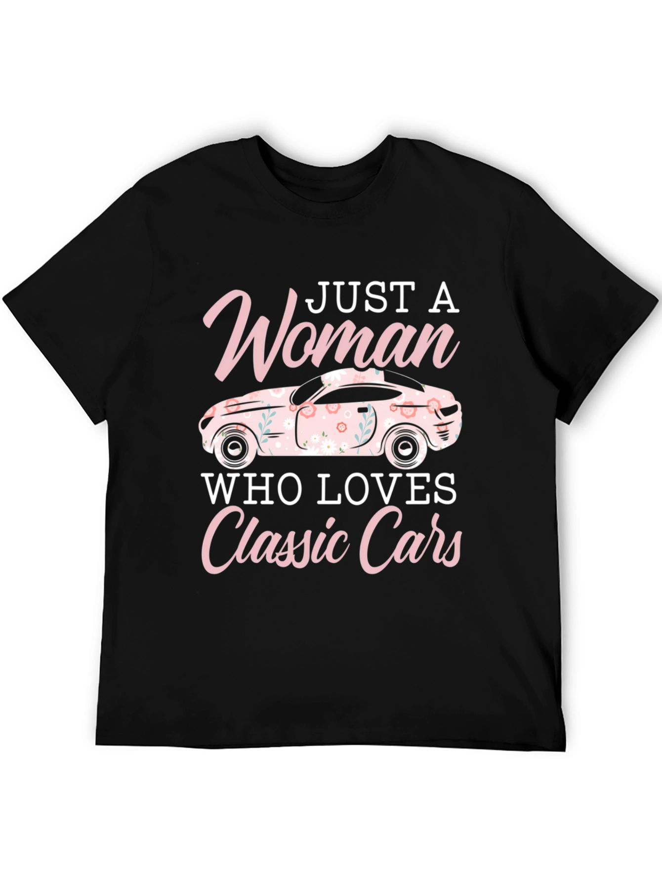 Black Woman Who Loves Classic Cars T-Shirt view 5