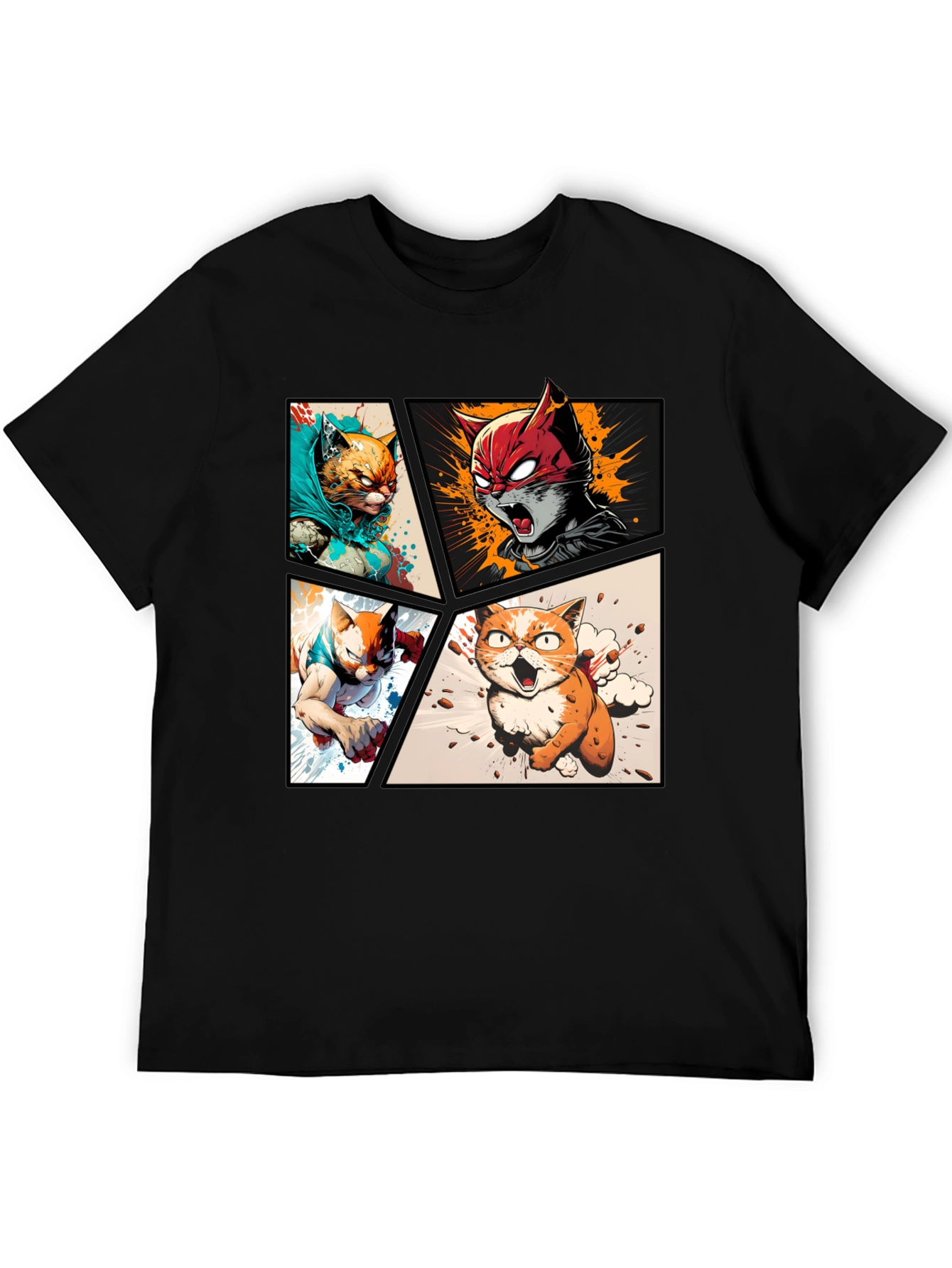 Black Hero Cat Comic T-Shirt - Stylish & Unique view 5