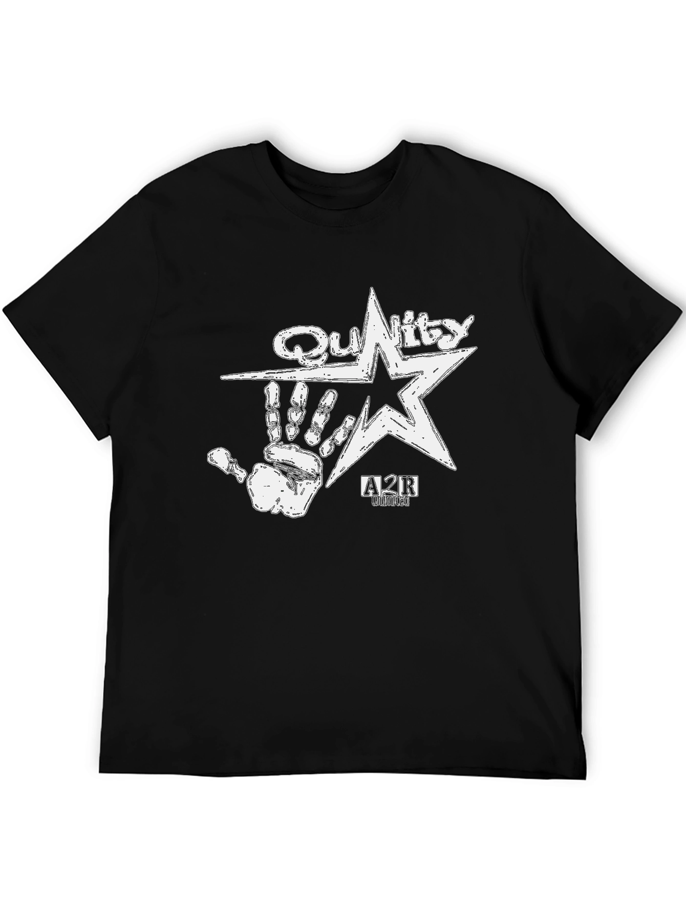 Black Quality A2R Hand Star Graphic Black T-Shirt view 5