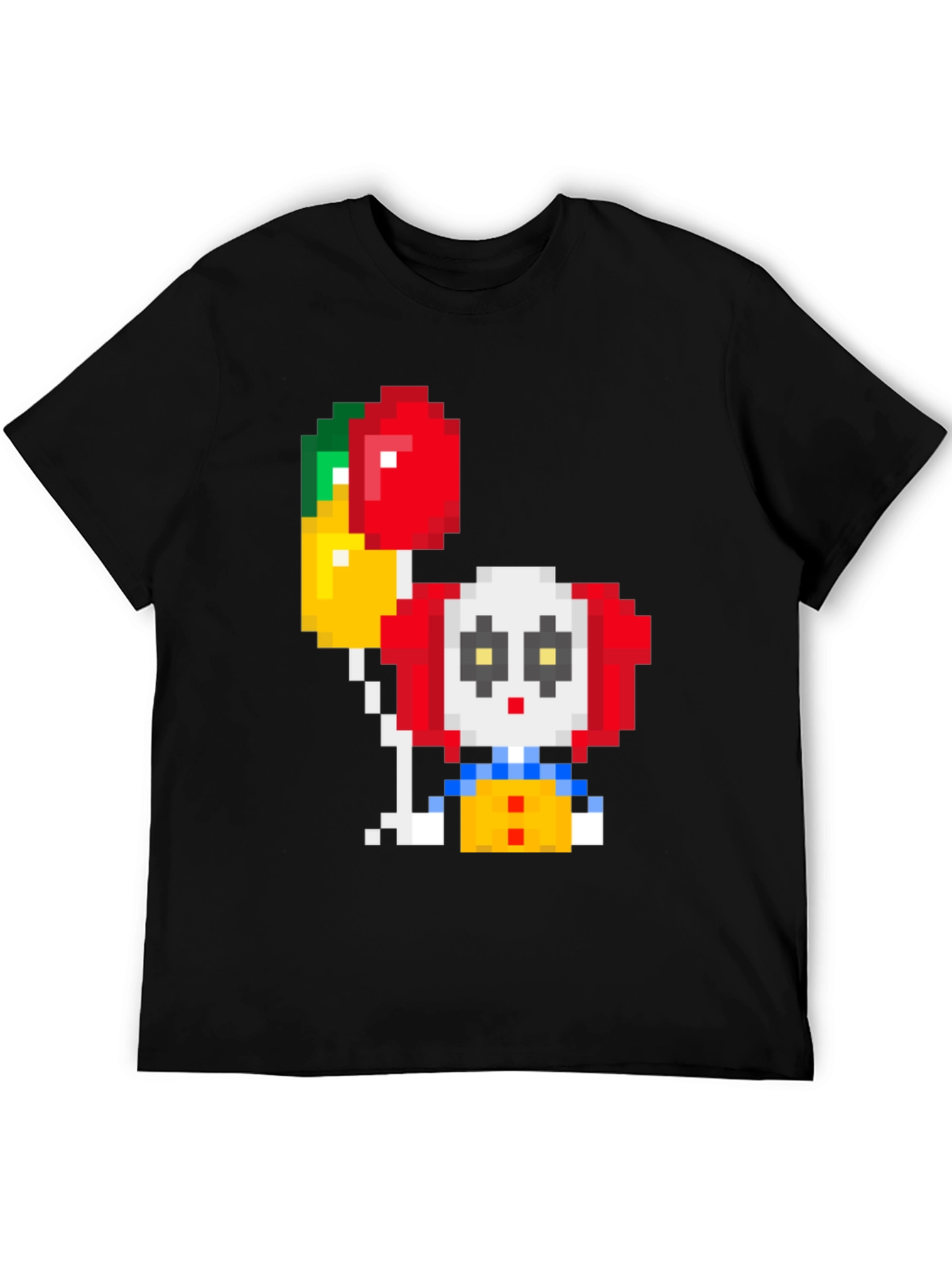 Black Pixel Art Clown T-Shirt: Retro Gaming Style view 5