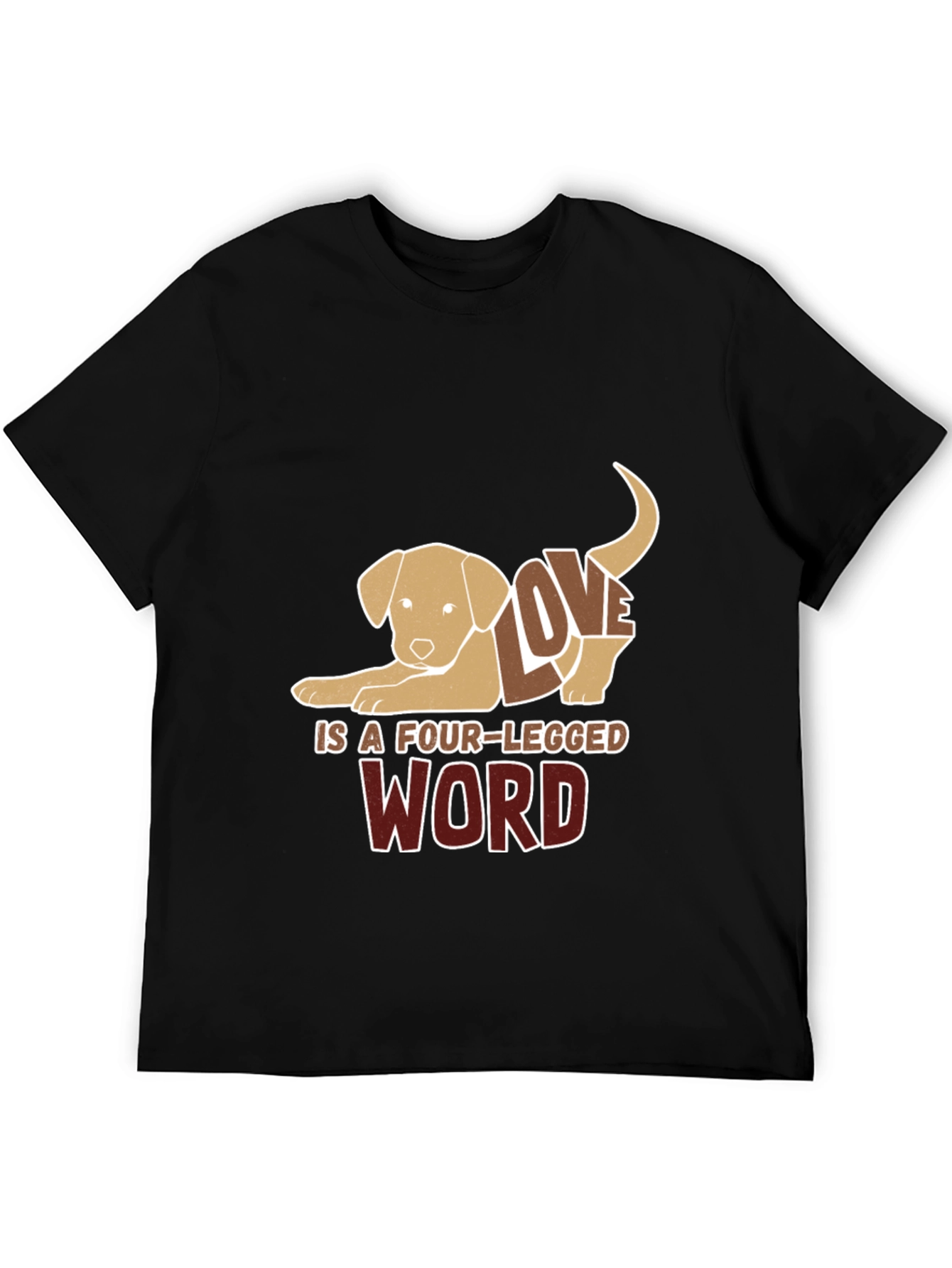 Black Dog Lover Tee: Four-Legged Word Design view 5