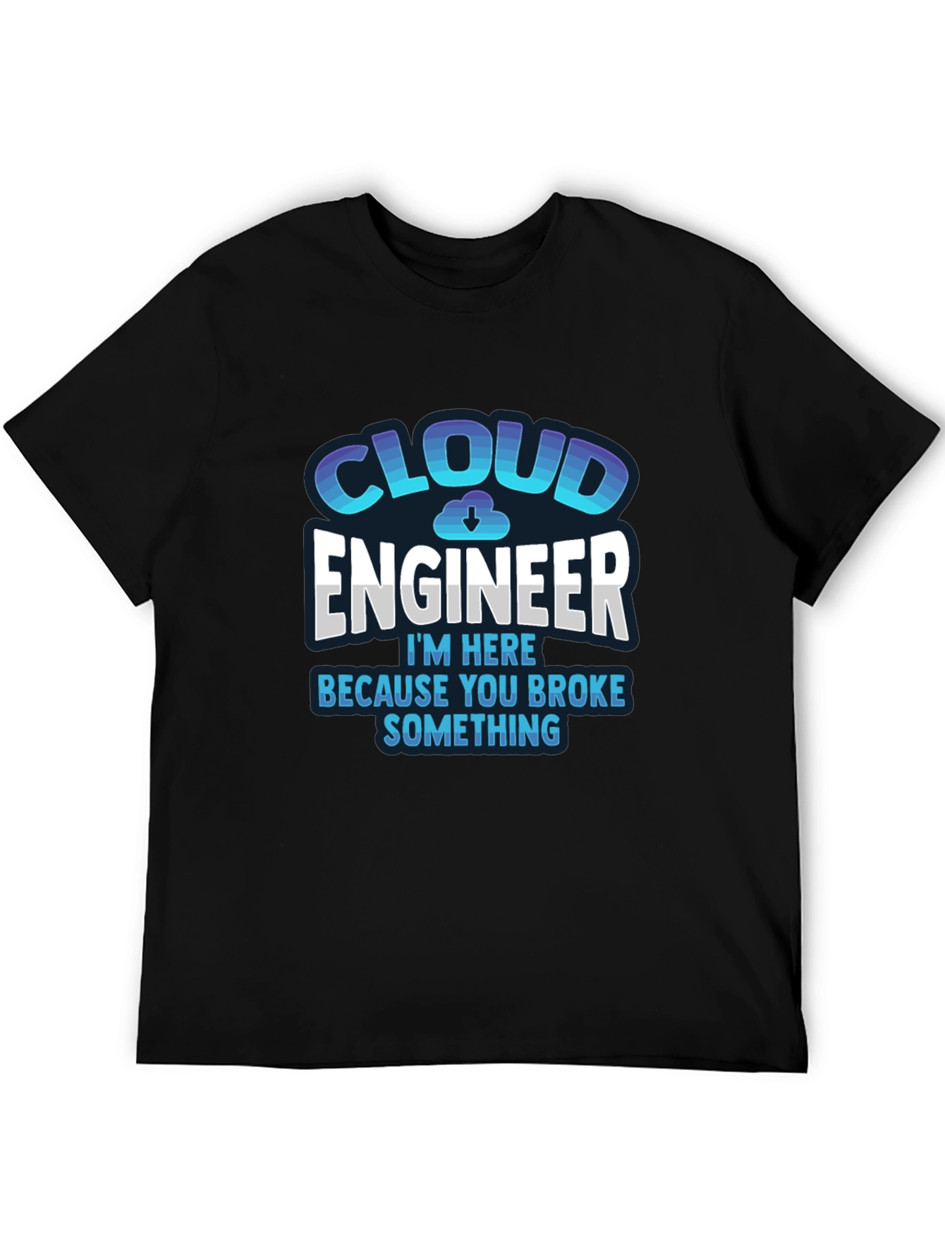 Black Cloud Engineer T-Shirt - Funny IT Support Tee view 5
