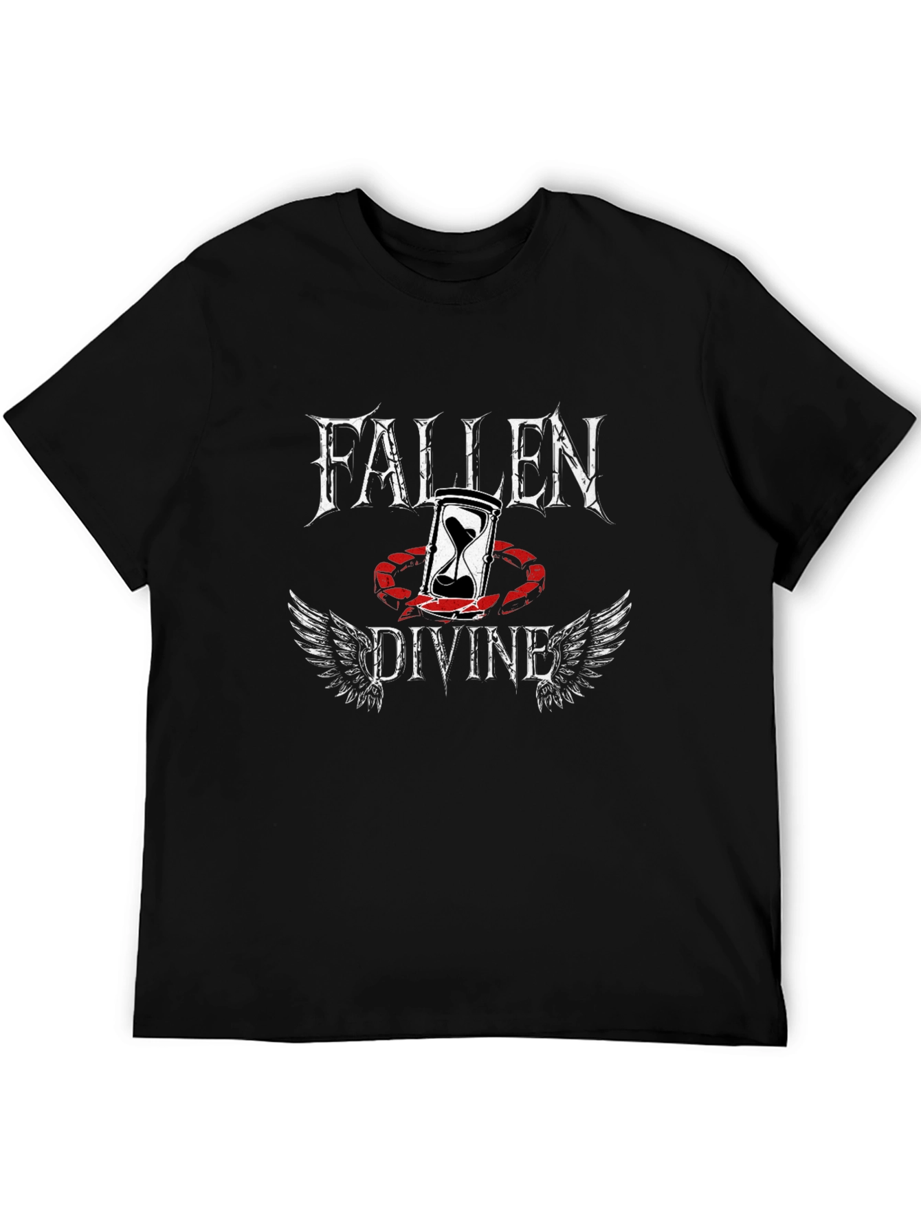 Black Fallen Divine Graphic Tee - Black Cotton Blend view 5