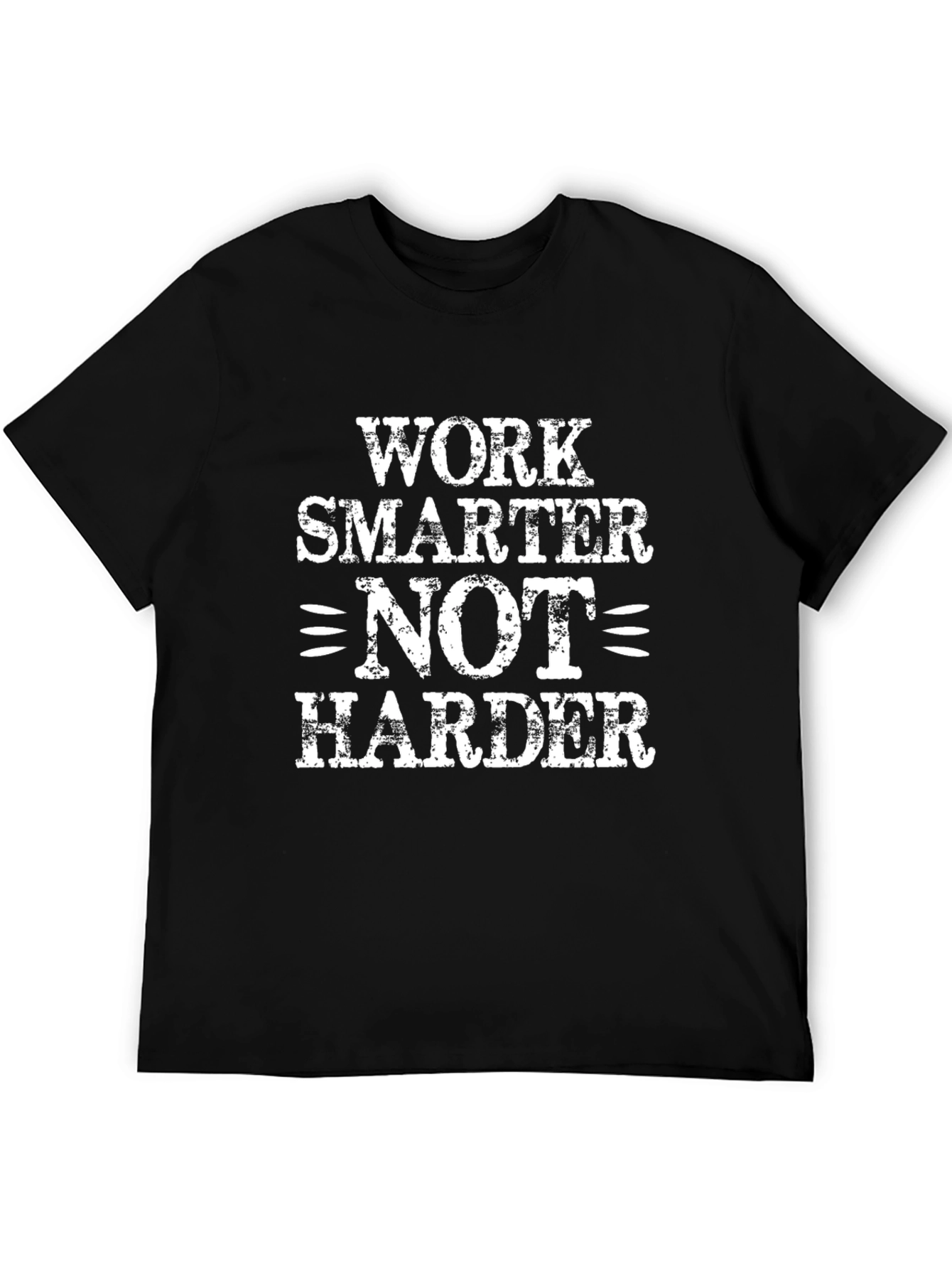 Black Work Smarter T-Shirt - Motivational Black Tee view 5