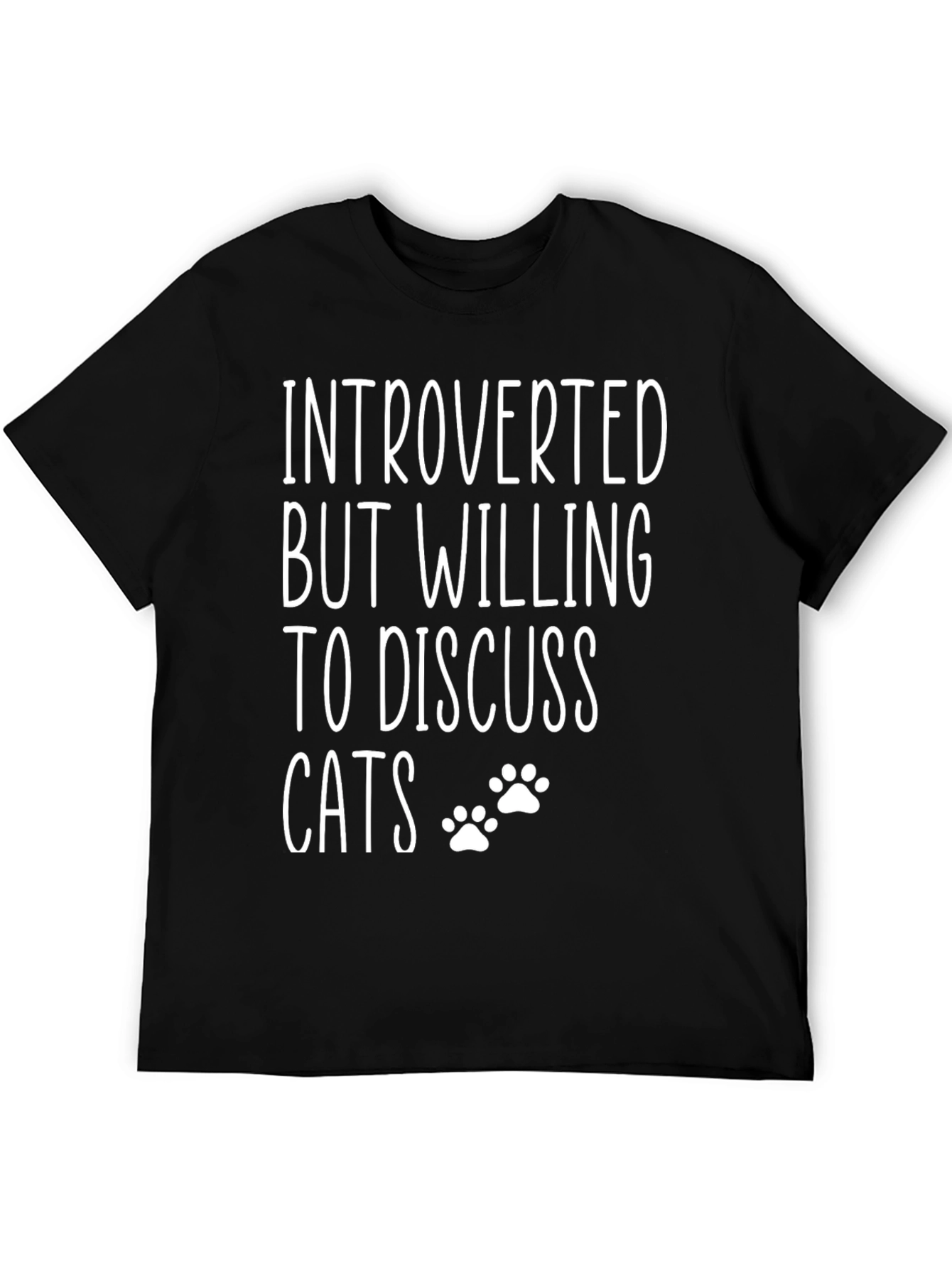 Black Introverted But Willing To Discuss Cats T-Shirt view 5