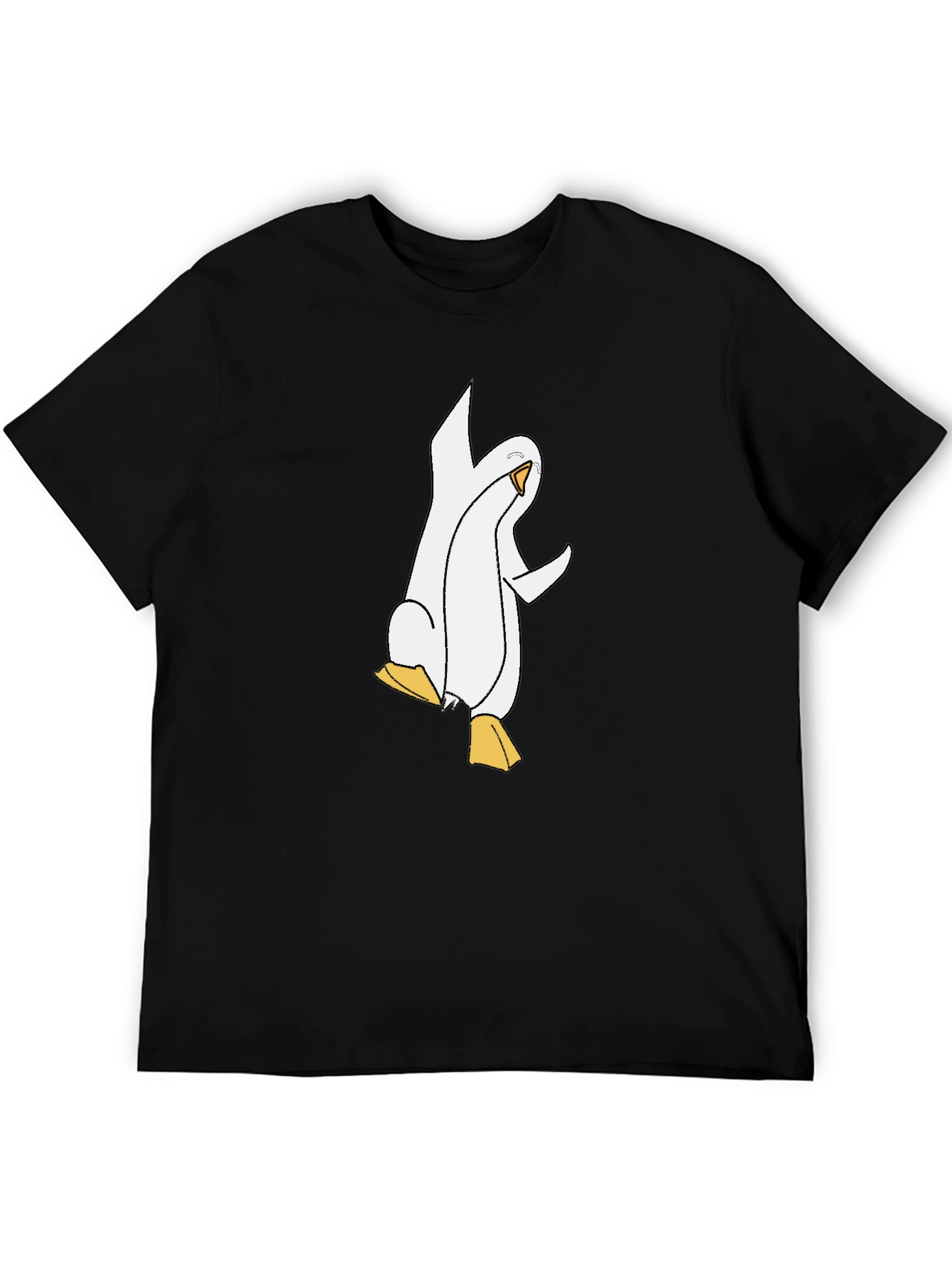 Black Funny Penguin Graphic Black T-Shirt view 5