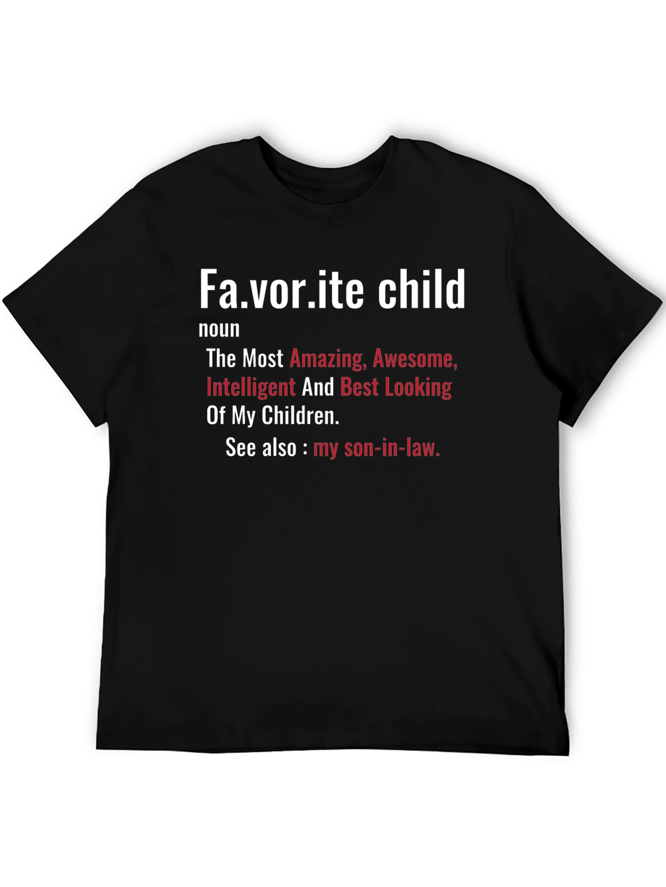 Black Favorite Child Definition Novelty T-Shirt view 5