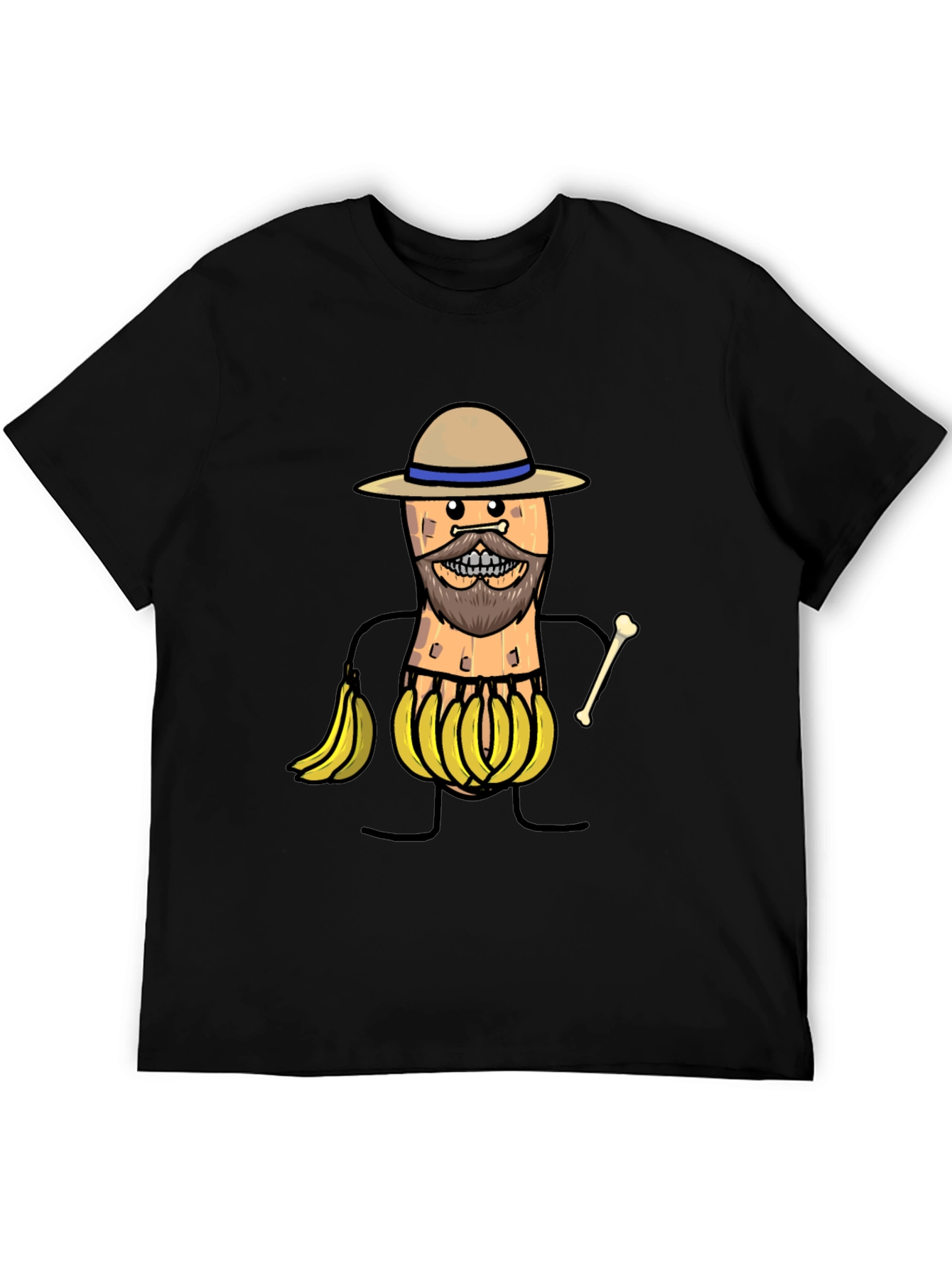 Black Funny Banana Man Graphic T-Shirt view 5