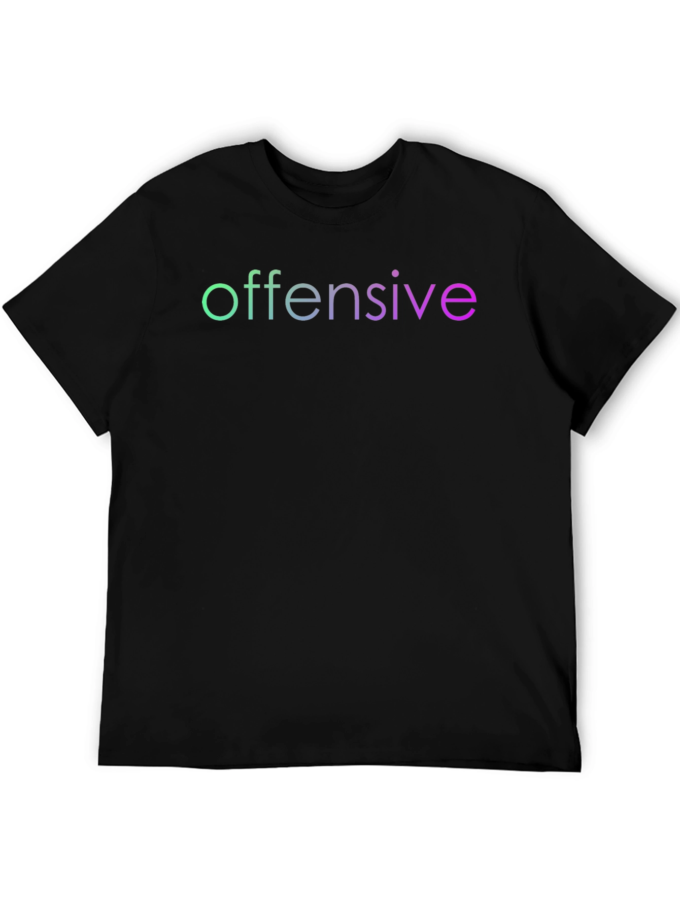 Black Offensive T-Shirt - Gradient Text Tee view 5