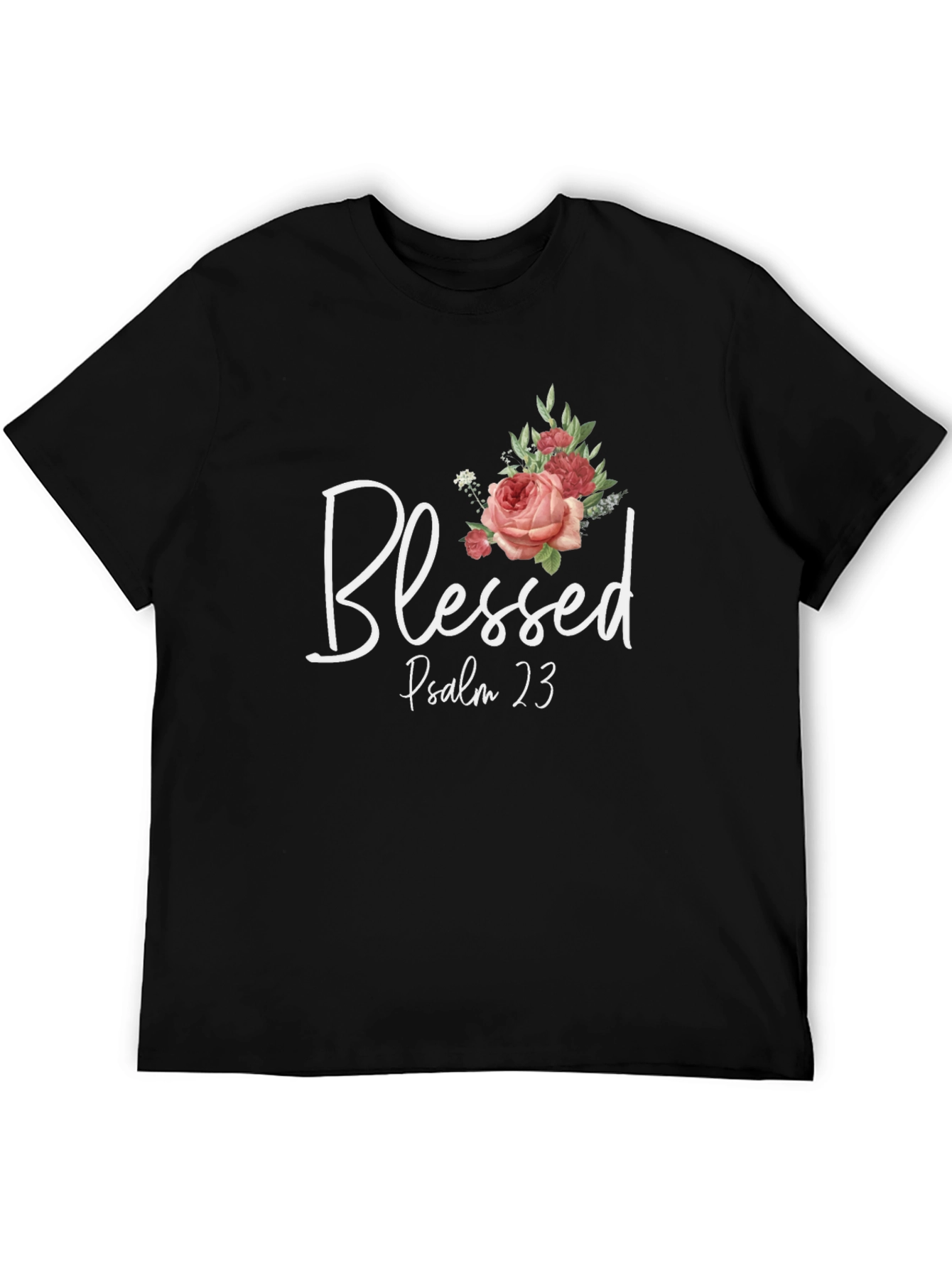 Black Blessed Psalm 23 Graphic T-Shirt view 5