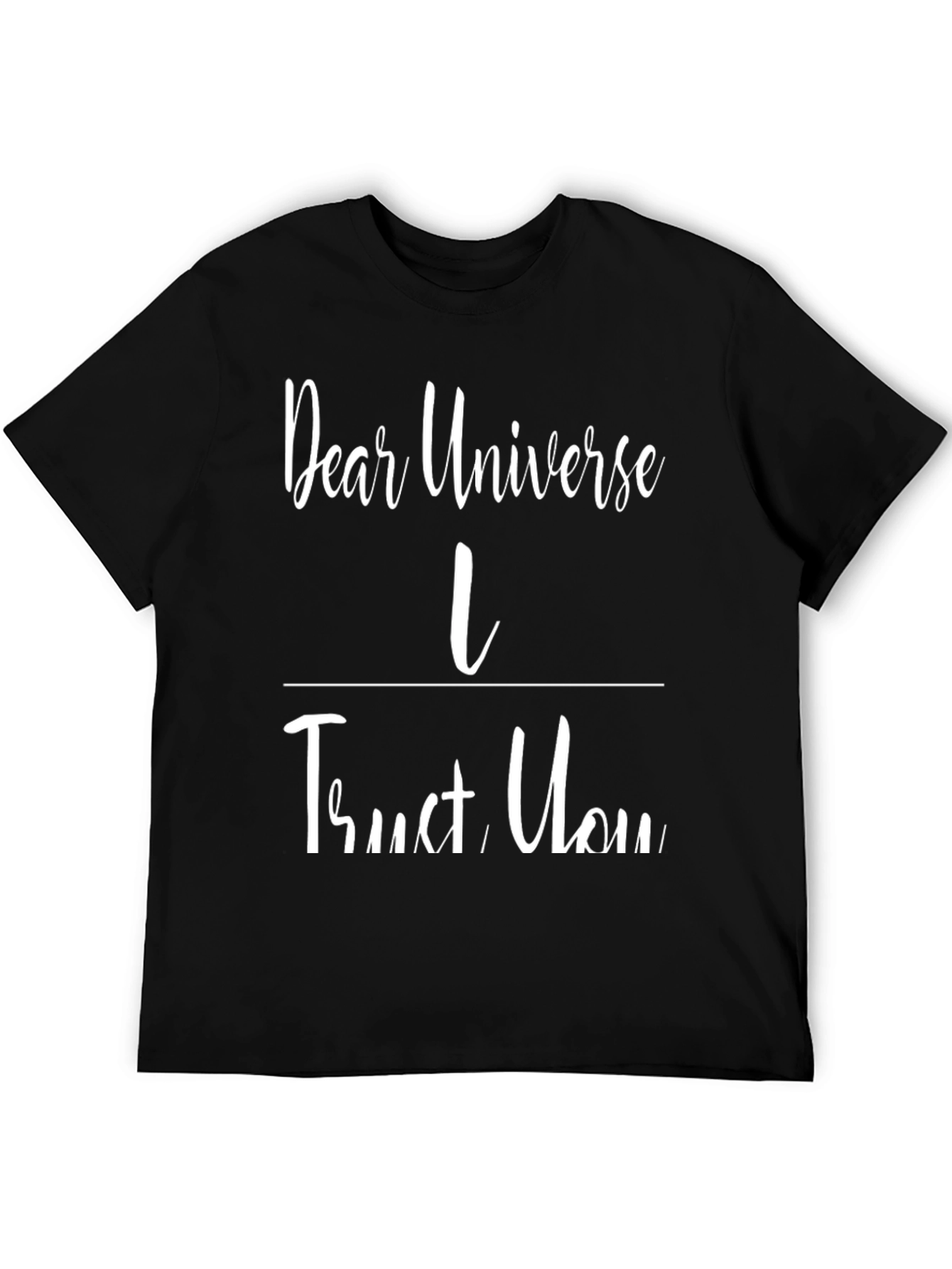 Black Dear Universe I Trust You Graphic T-Shirt view 5