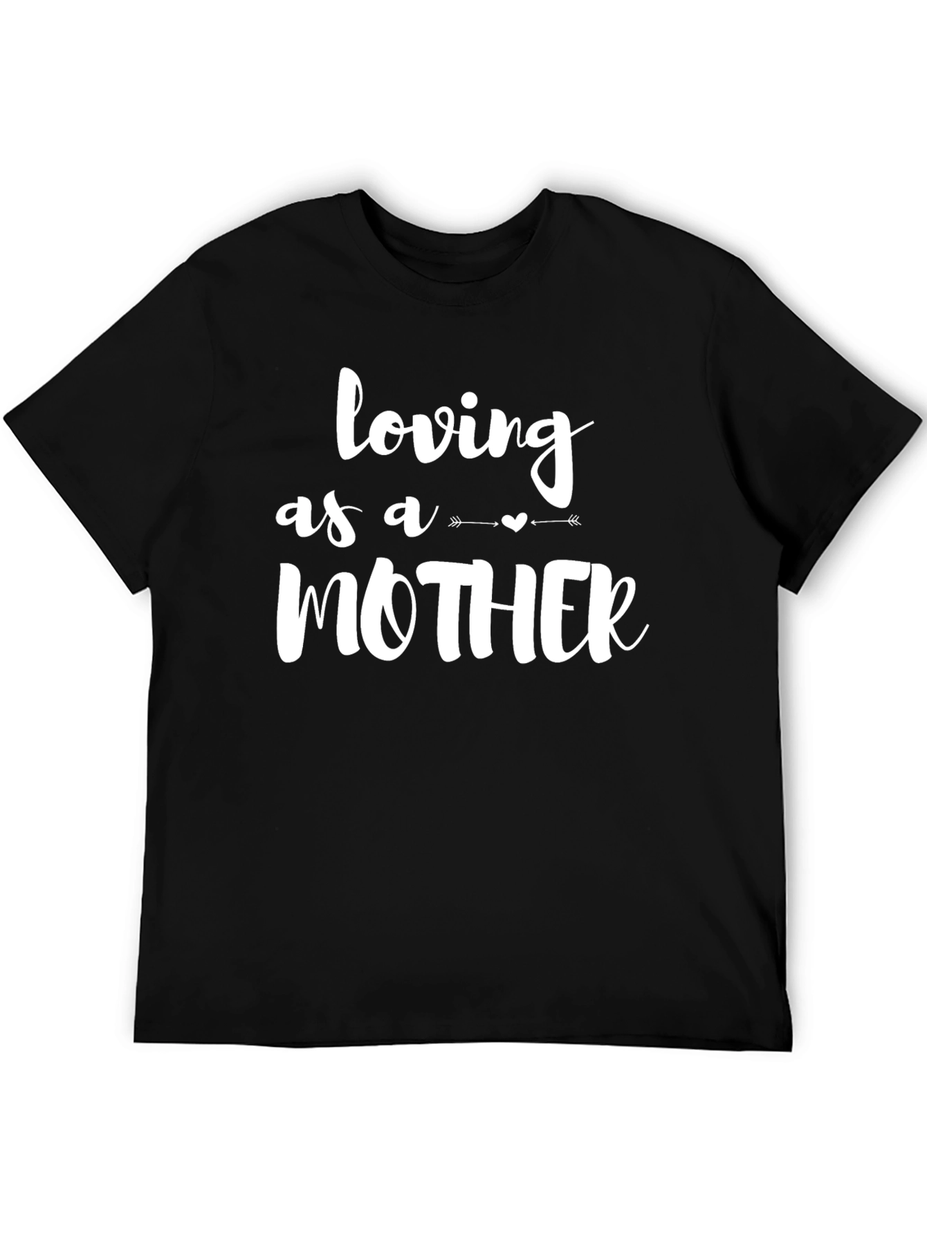 Black Loving as a Mother T-Shirt - Black view 5