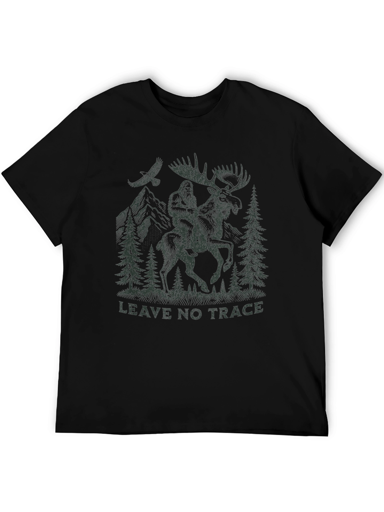 Black Leave No Trace Bigfoot Moose Graphic Tee view 5