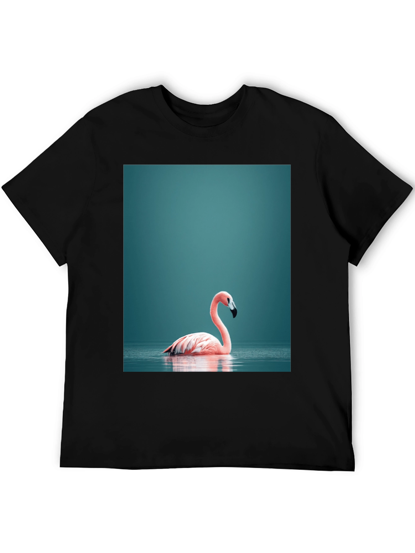 Black Flamingo Graphic Tee - Stylish Black Cotton T-Shirt view 5