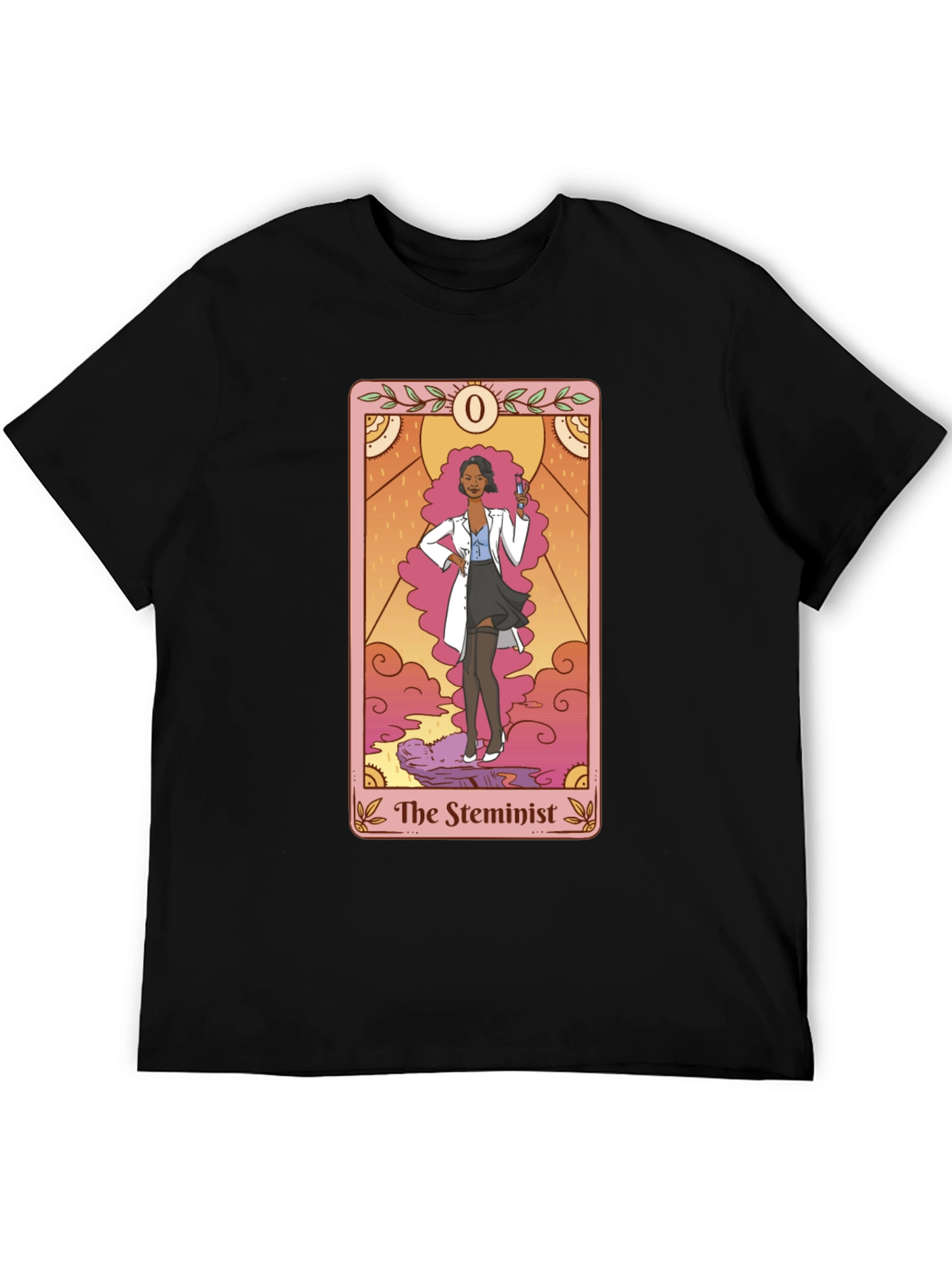 Black The Steminist Tarot Card T-Shirt - Black view 5
