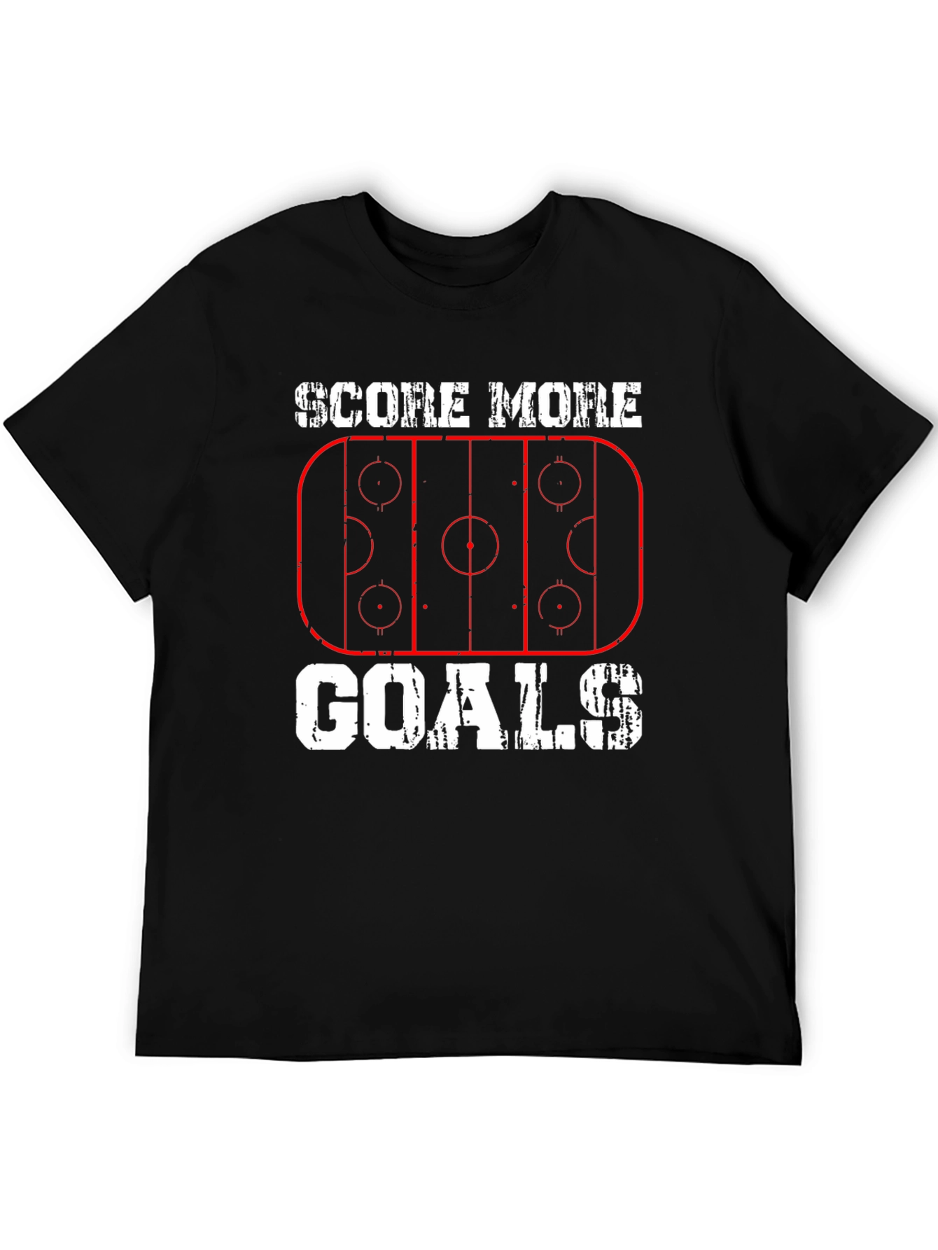 Black Score More Goals Hockey Graphic Tee view 5