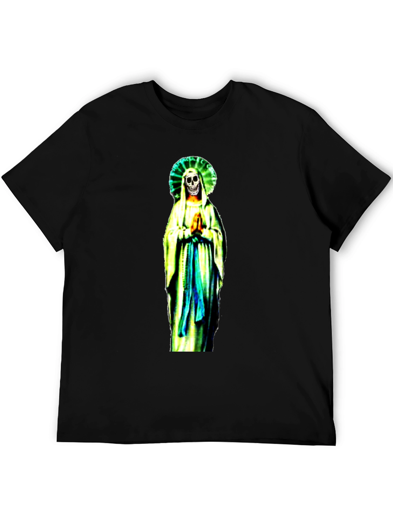 Black Grim Reaper Virgin Mary T-Shirt - Black view 5