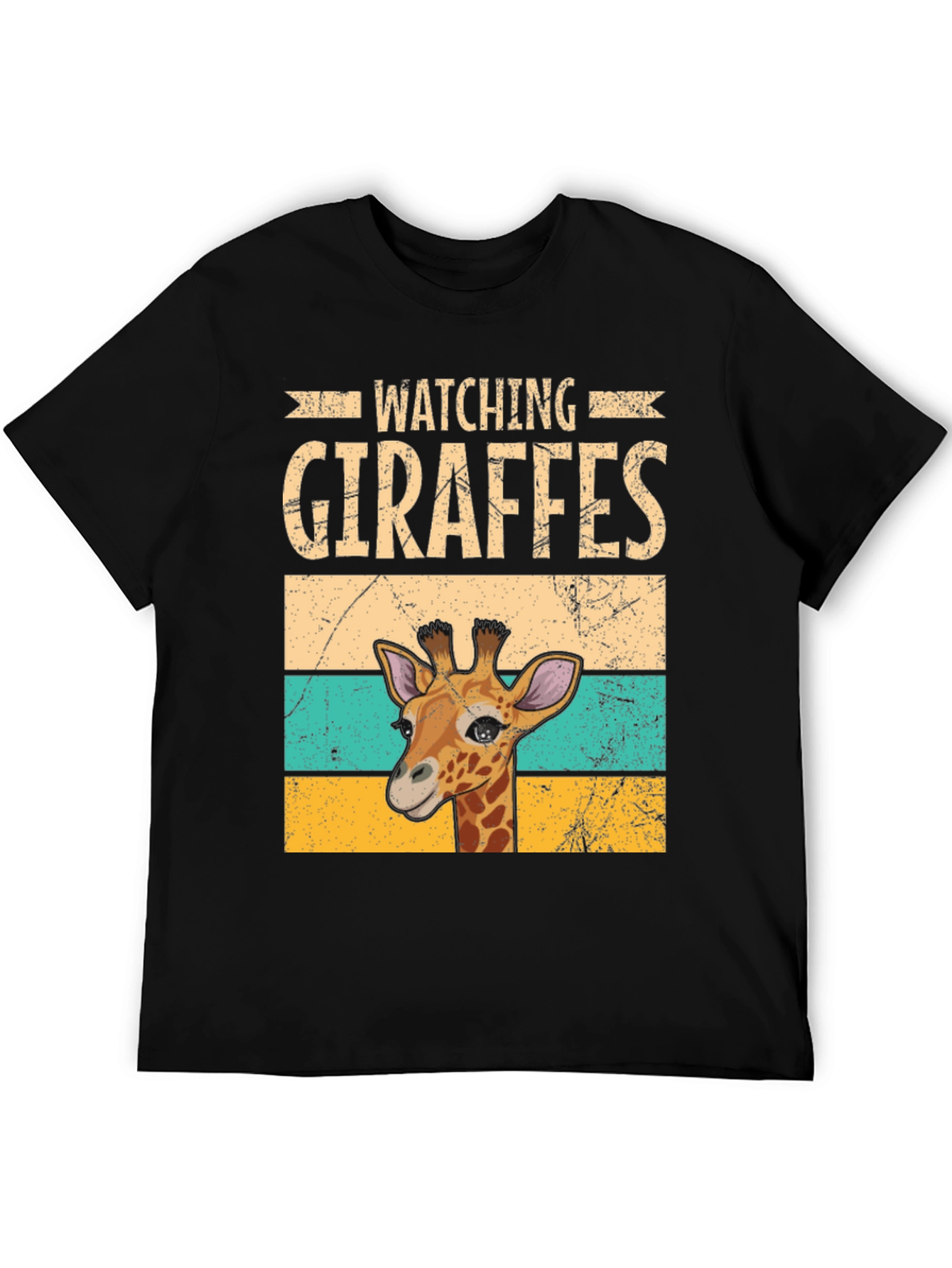 Black Watching Giraffes Graphic Tee - Unisex Soft Cotton T-Shirt view 5