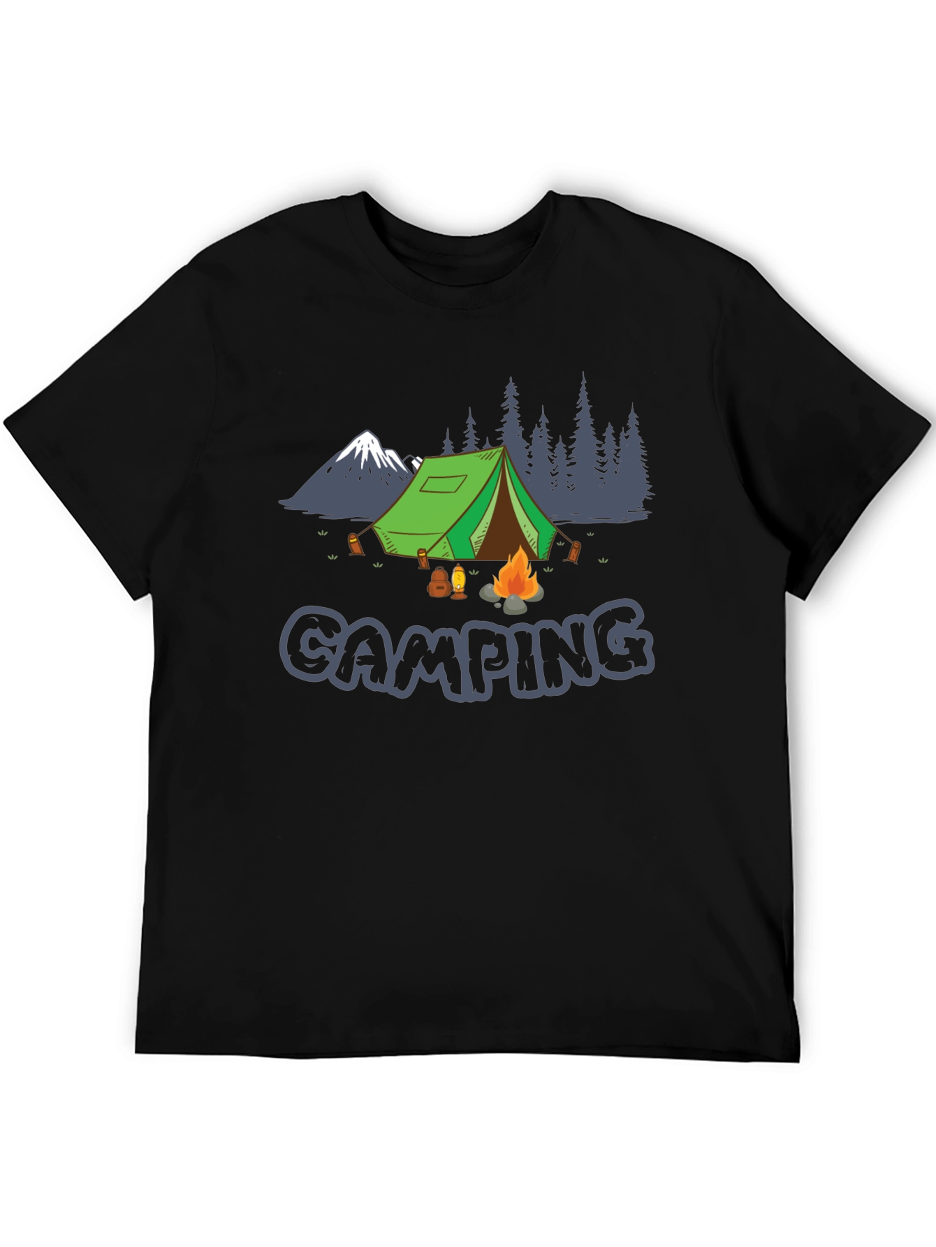 Black Camping Graphic Tee - Adventure Awaits view 5