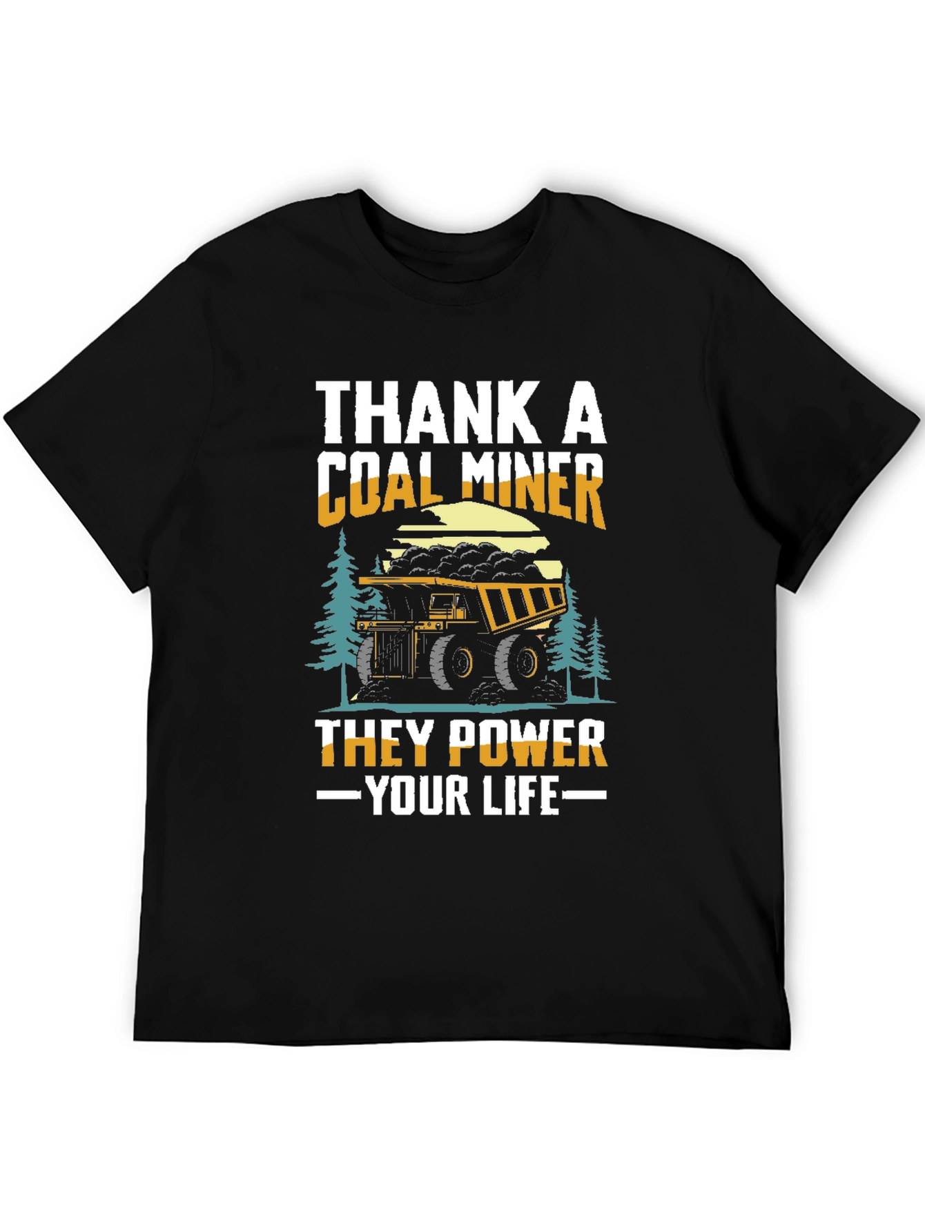 Black Thank A Coal Miner T-Shirt view 5