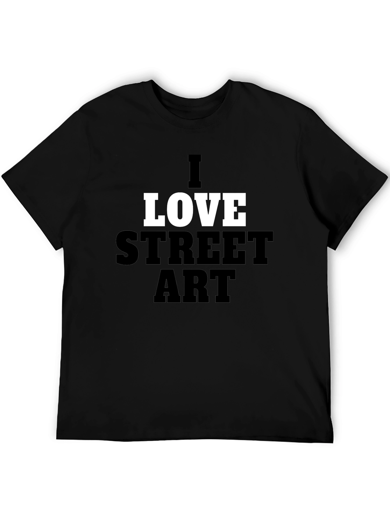 Black I Love Street Art Graphic Tee - Black view 5