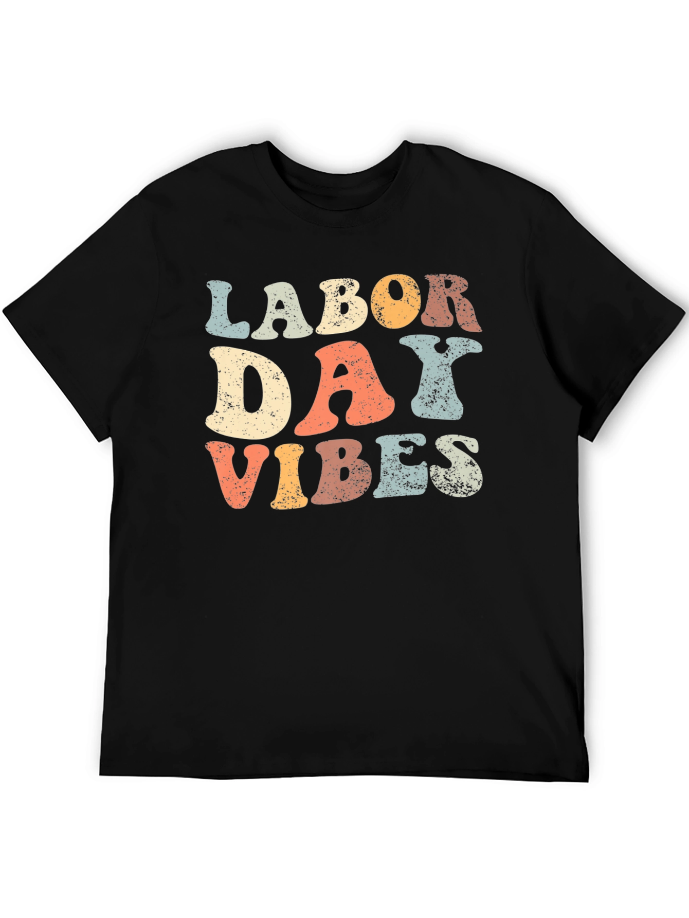 Black Labor Day Vibes Retro T-Shirt view 5