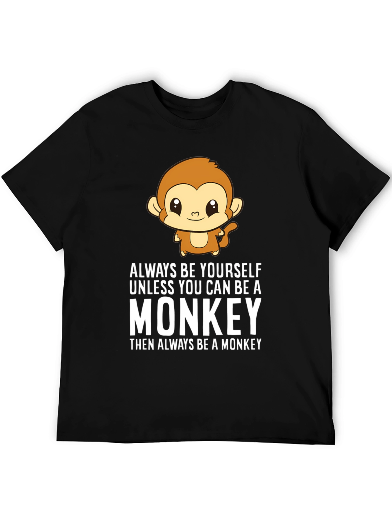 Black Always Be Yourself Monkey Graphic T-Shirt view 5