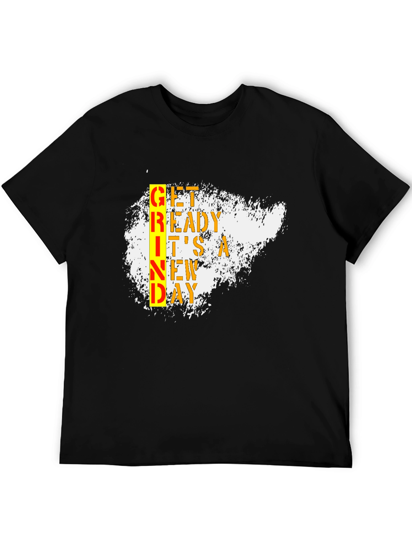 Black Motivational Grind Graphic Tee - Black view 5