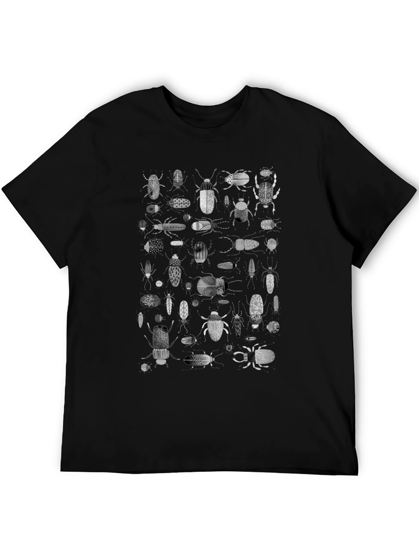 Black Insect Print Black T-Shirt view 5