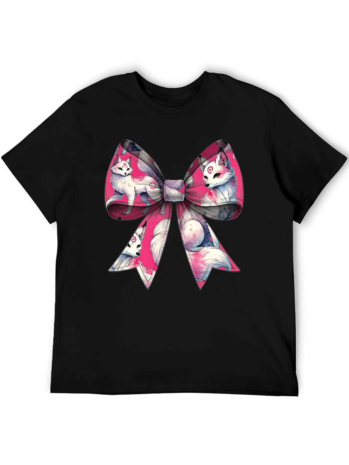 Black Fox Bow T-Shirt - Anime Style view 5