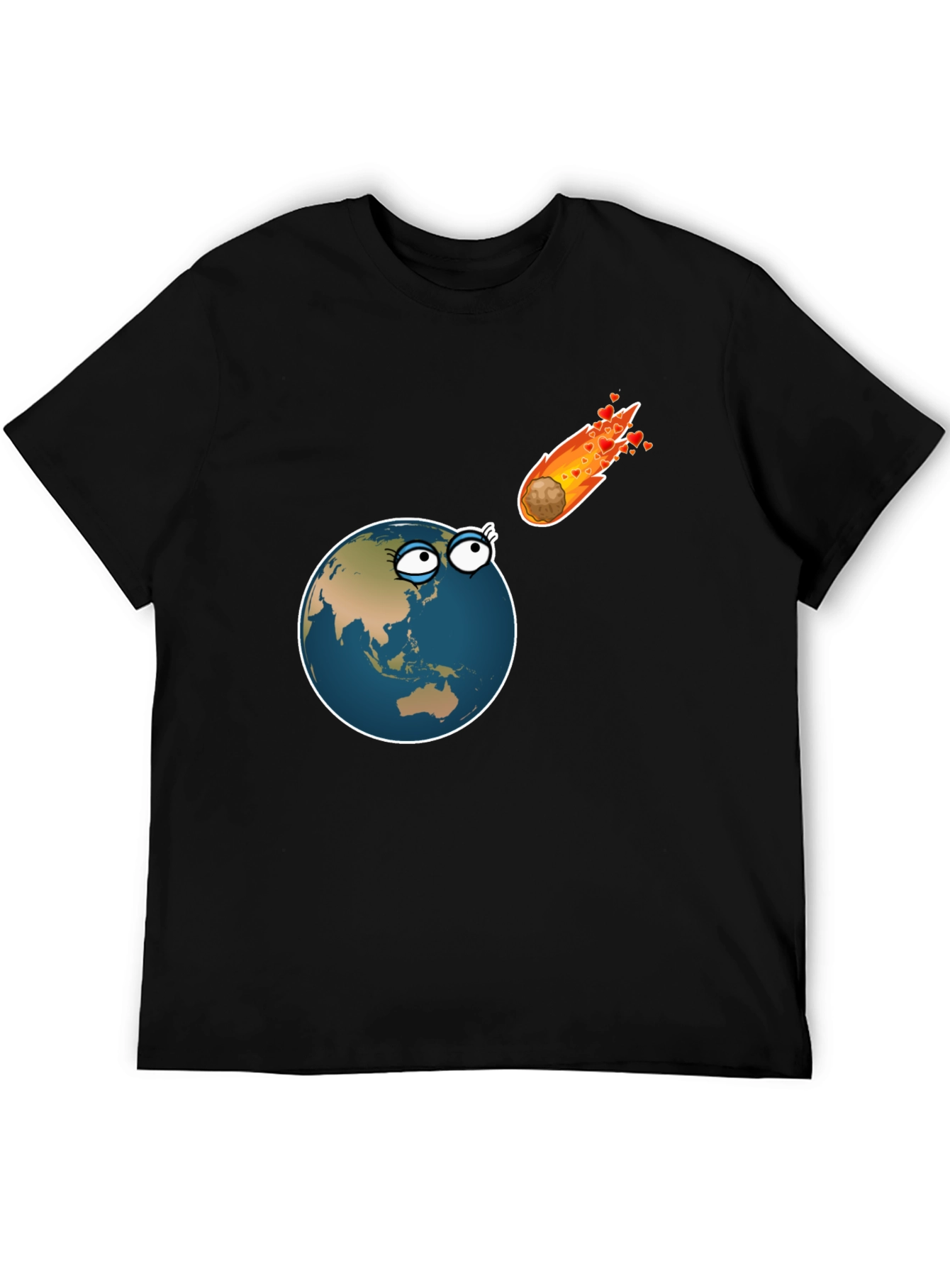 Black Earth Meets Comet Love Funny T-Shirt view 5