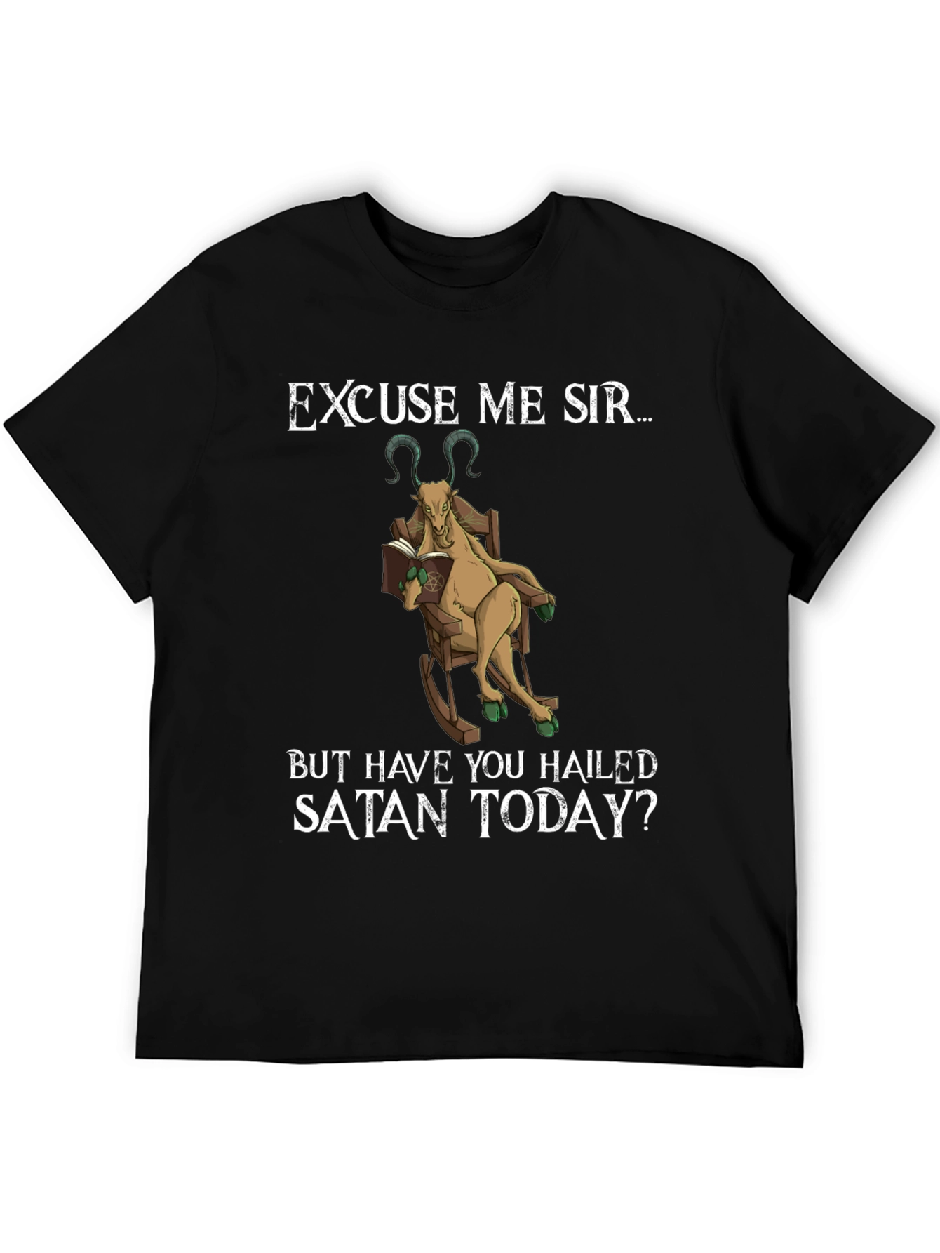 Black Excuse Me Sir Satan Goat Tee view 5