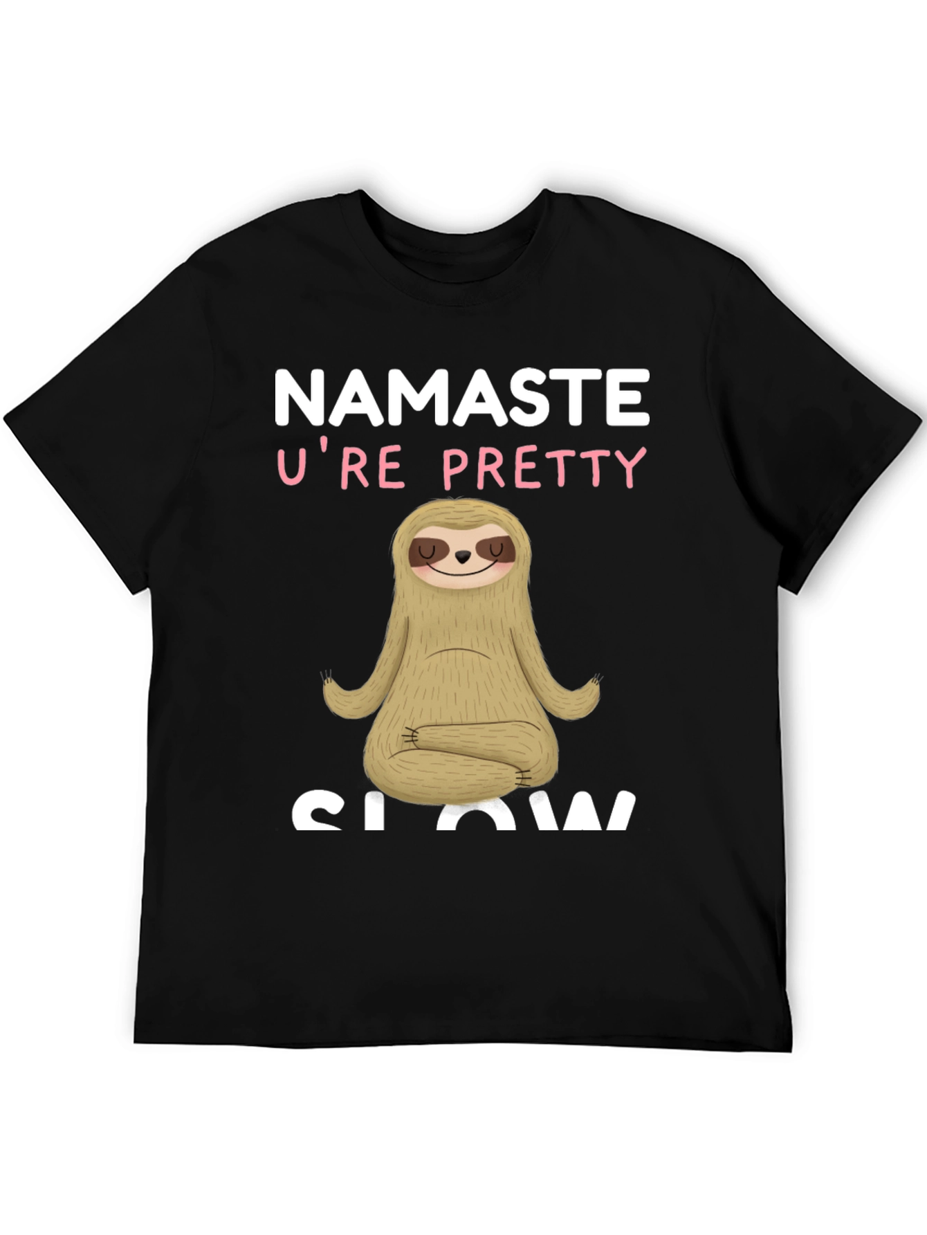 Black Namaste Sloth T-Shirt - Funny Yoga Lazy Animal Tee view 5