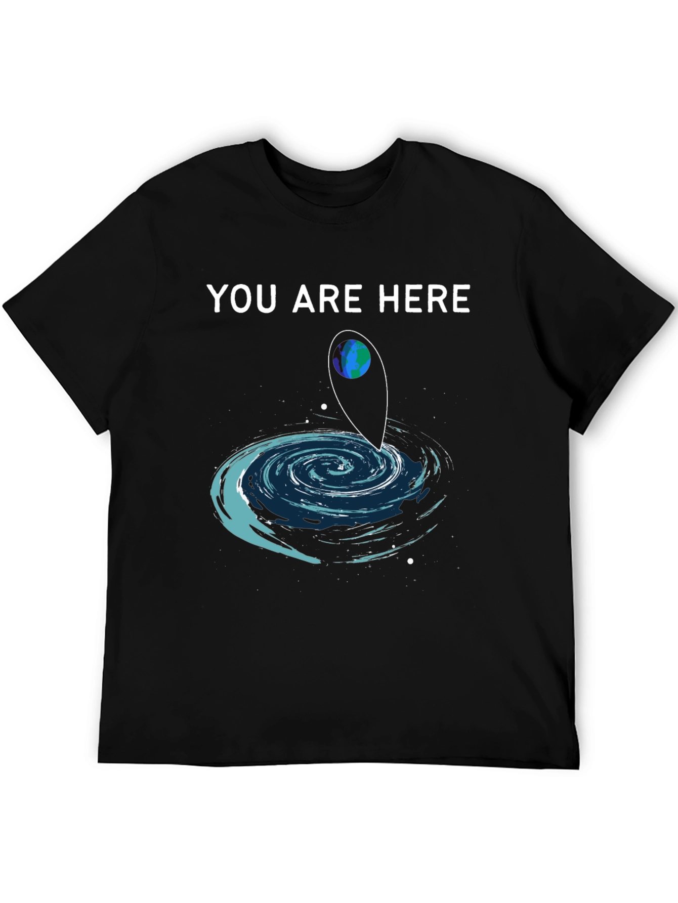 Black You Are Here T-Shirt Galaxy Design view 5