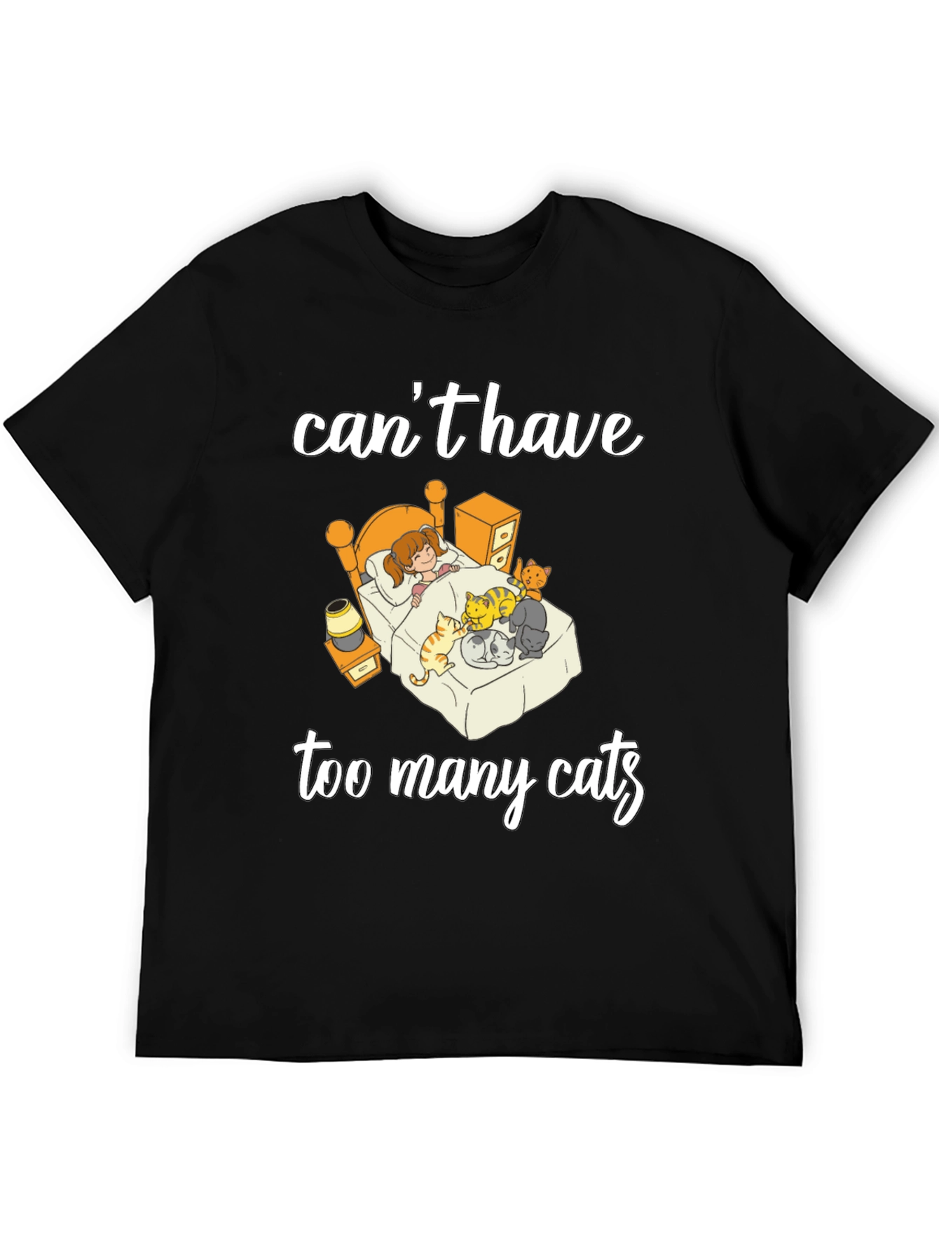 Black Can't Have Too Many Cats T-Shirt view 5
