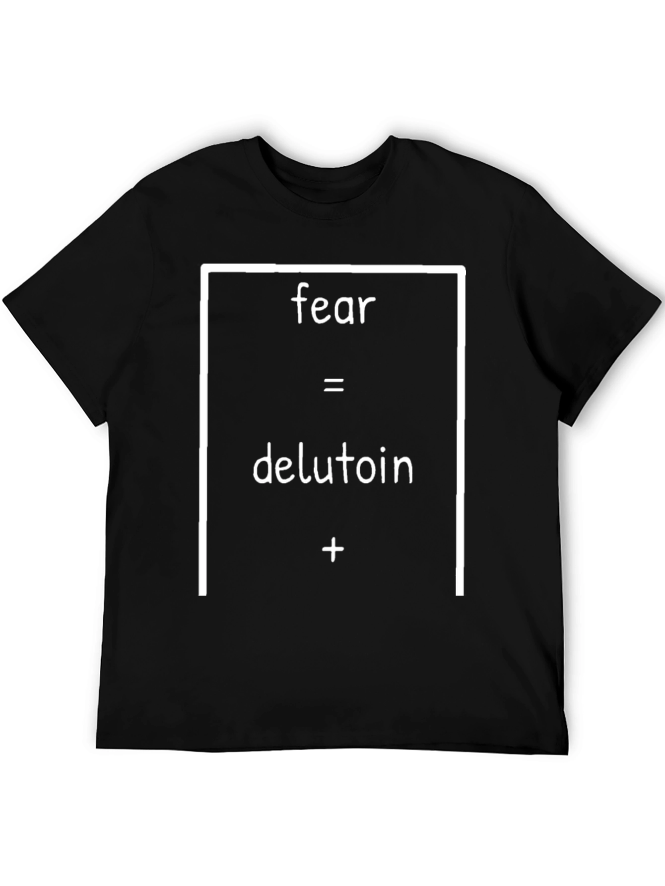 Black Fear = Delusion + Humor Graphic Tee view 5
