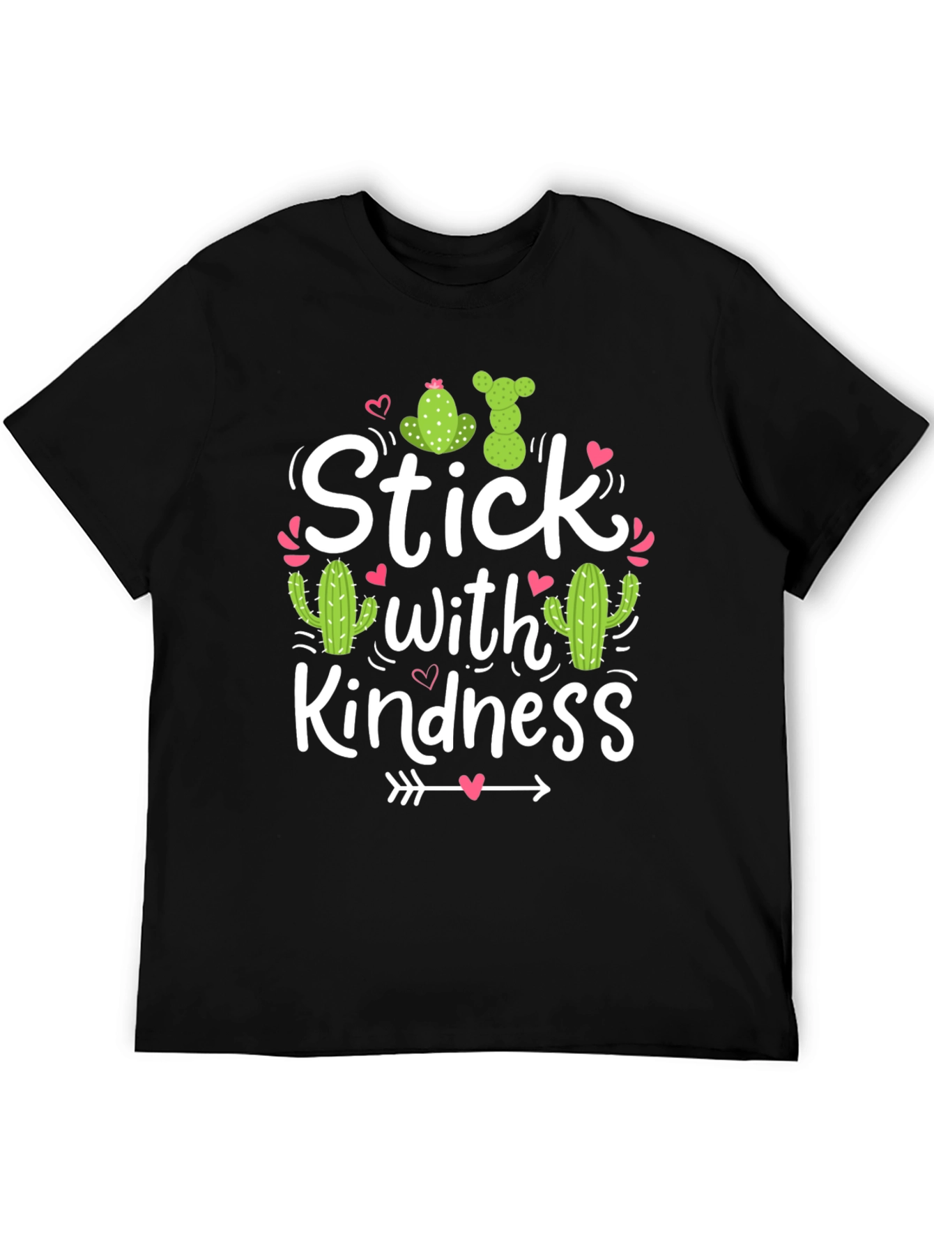 Black Stick With Kindness T-Shirt Cactus Love view 5