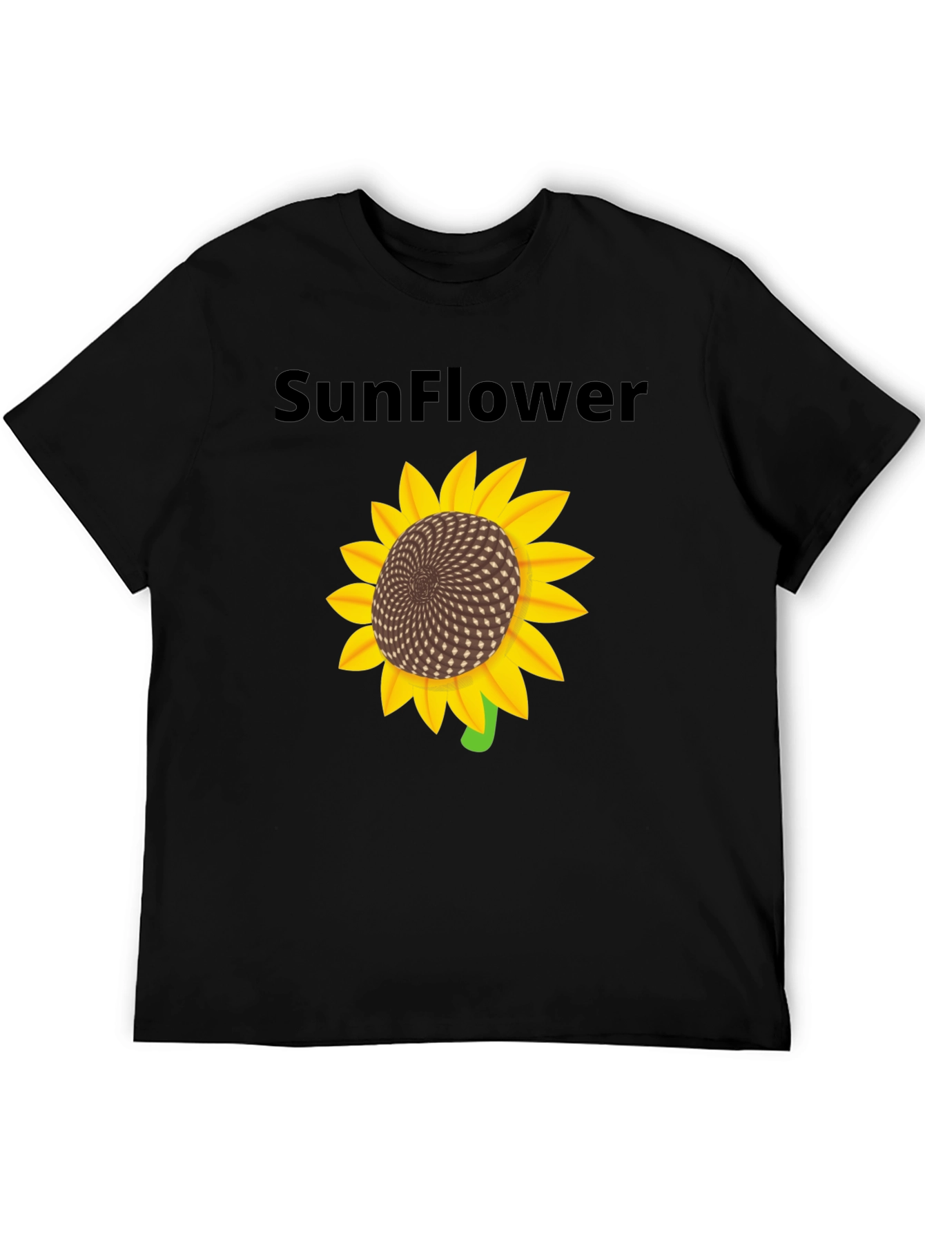 Black Sunflower Graphic T-Shirt - Black Cotton Blend view 5
