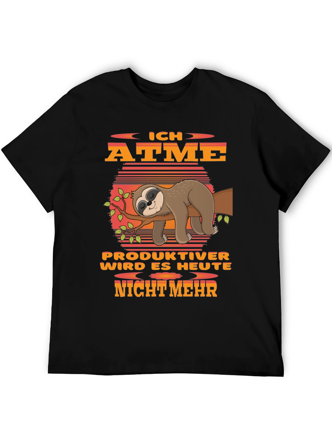 Black Ich Atme Sloth Graphic T-Shirt view 5