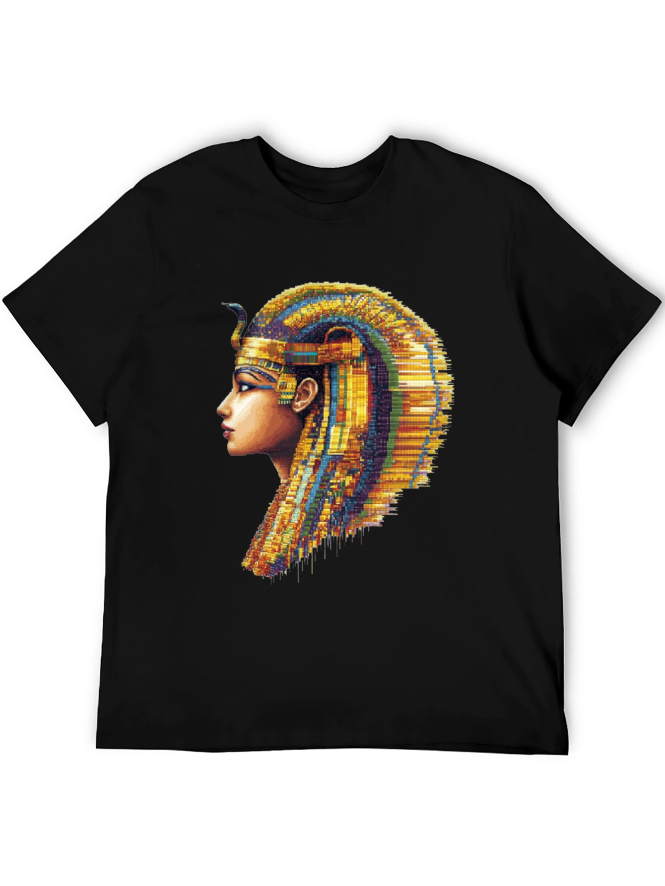 Black Egyptian Queen Graphic Tee - Men's Black T-Shirt view 5