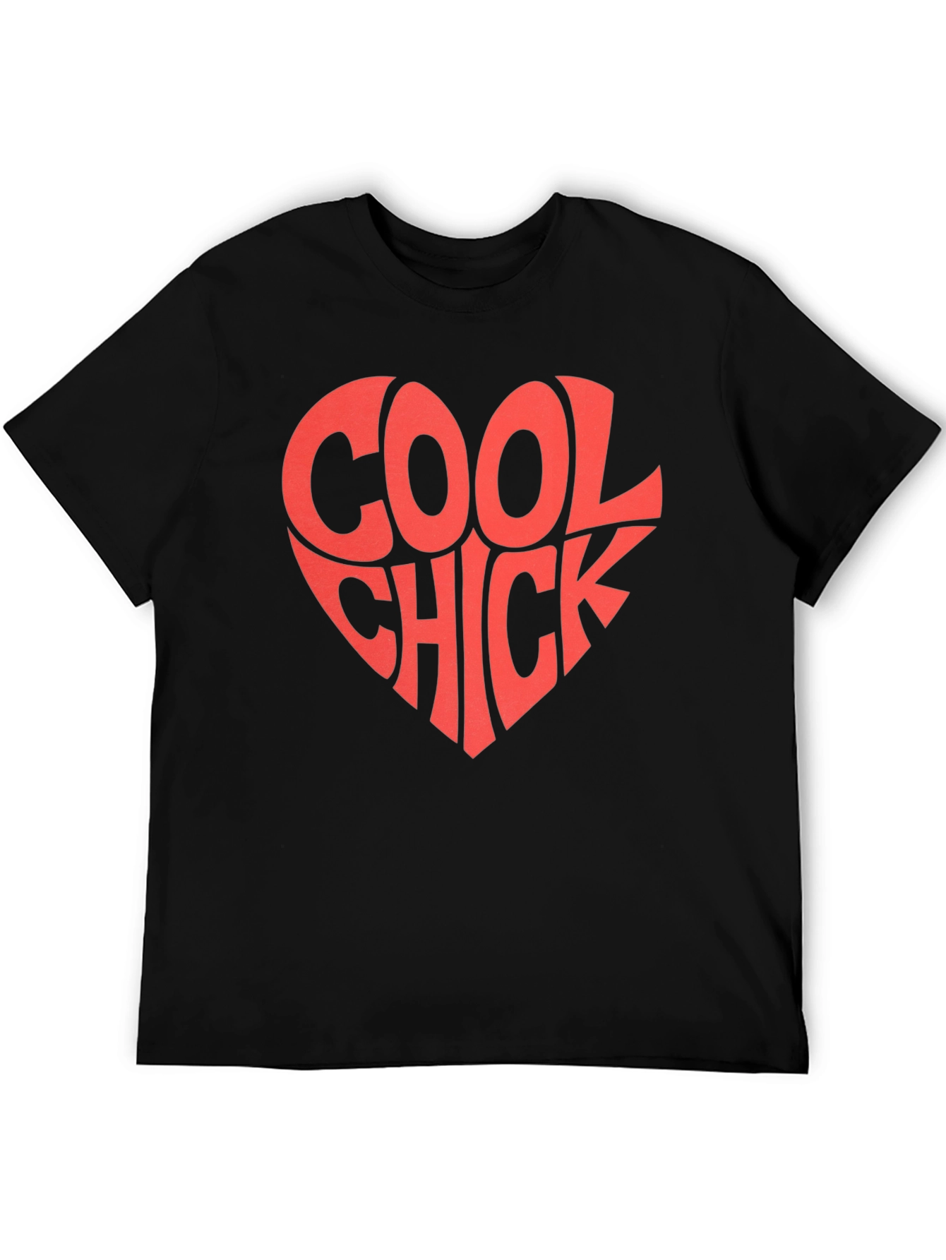 Black Cool Chick Heart Graphic Tee - Trendy Casual Style view 5