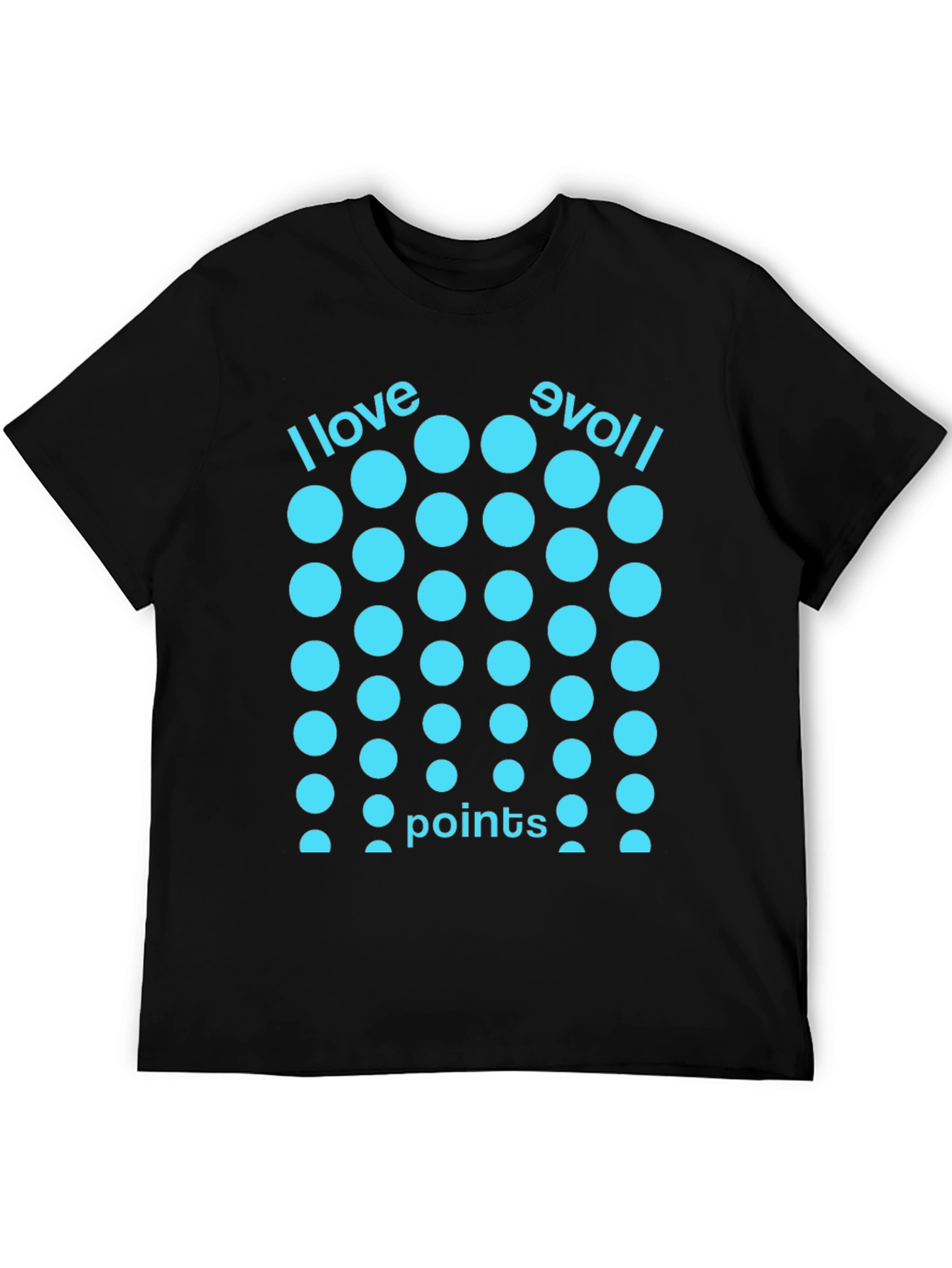 Black I Love Points T-Shirt - Funny Optical Illusion Tee view 5
