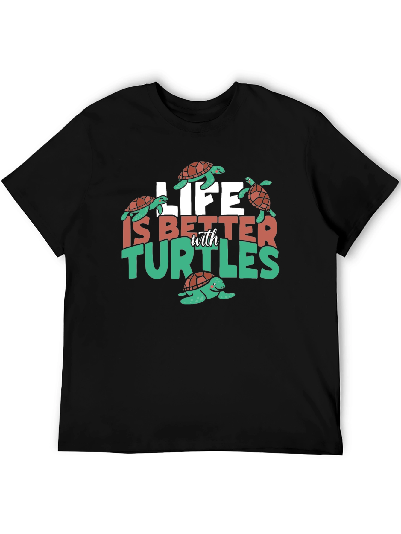 Black Life is Better with Turtles Graphic Tee view 5
